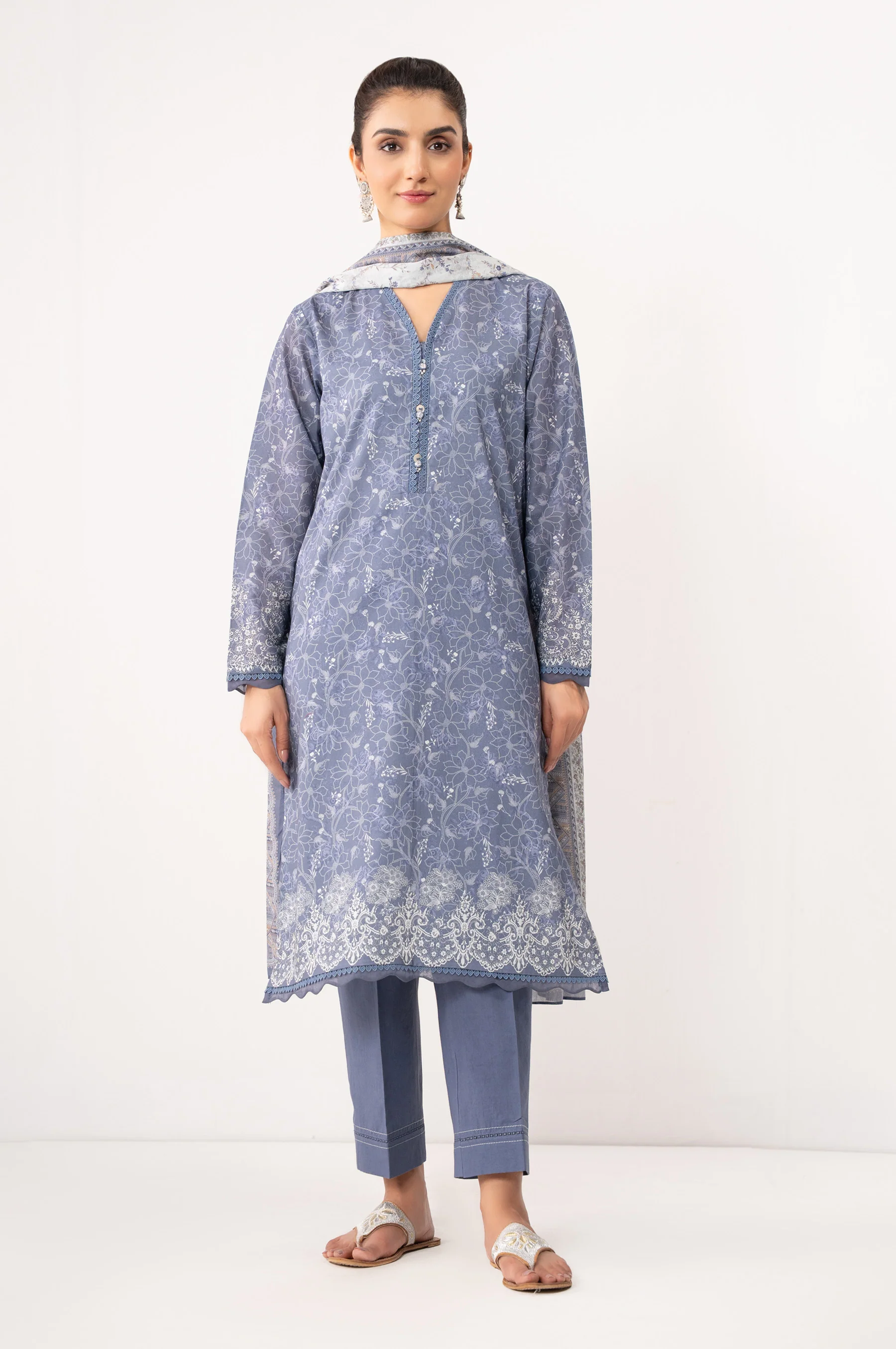 PRINTED LAWN STITCHED SHIRT BOTTOM