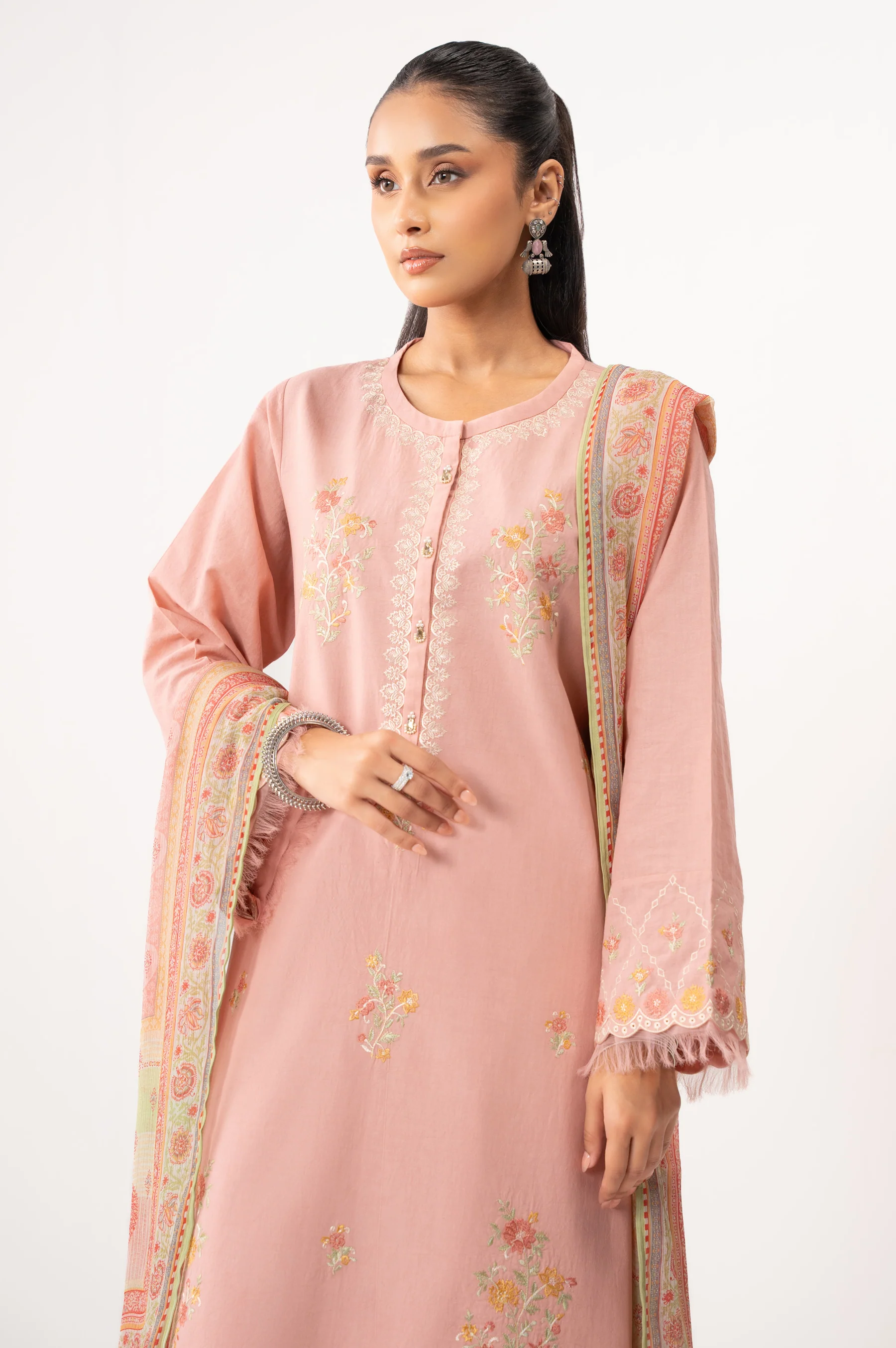 EMBROIDERED CAMBRIC STITCHED SHIRT BOTTOM - Image 2