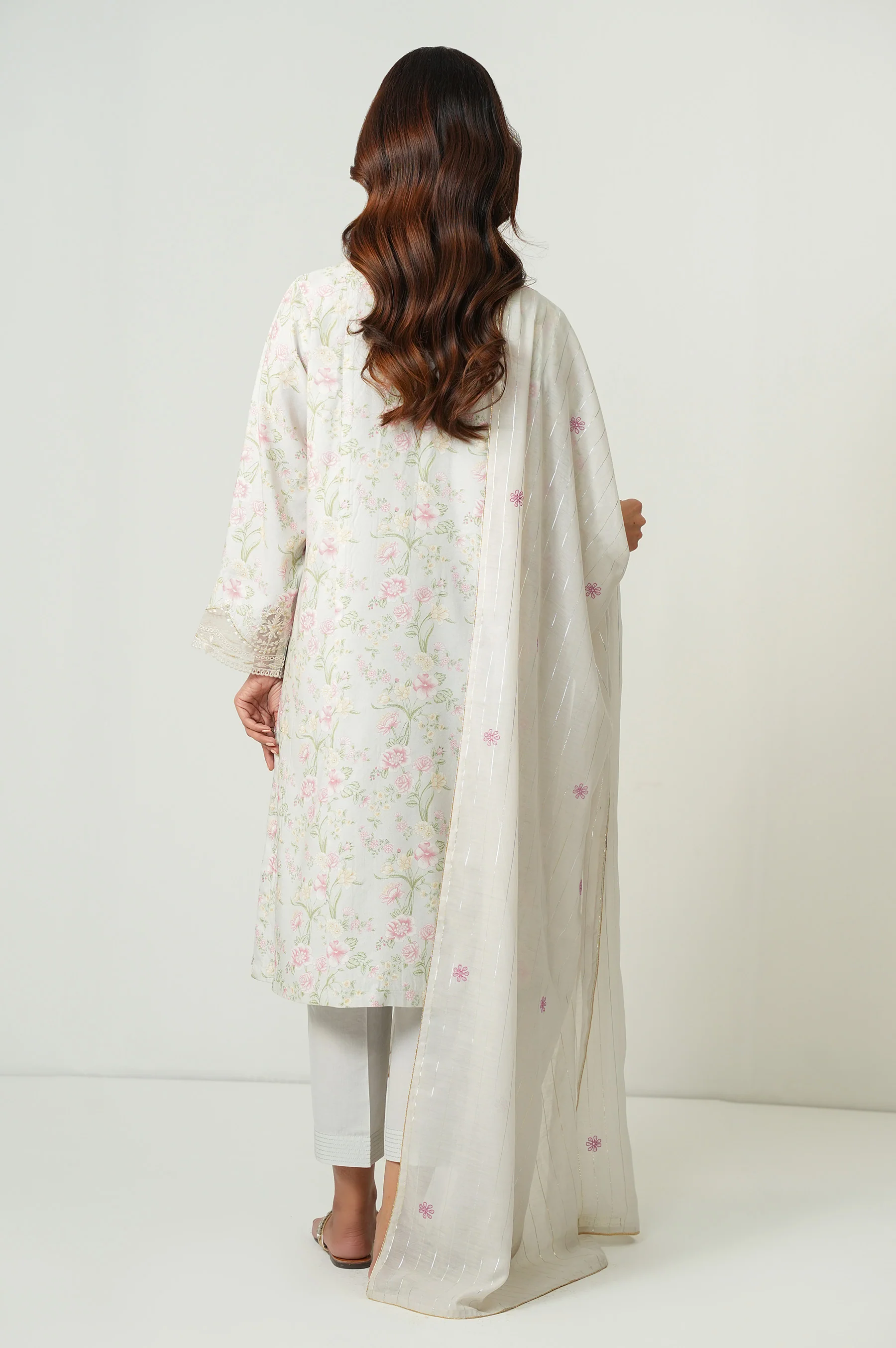 EMBROIDERED RAW SILK STITCHED SHIRT BOTTOM - Image 4