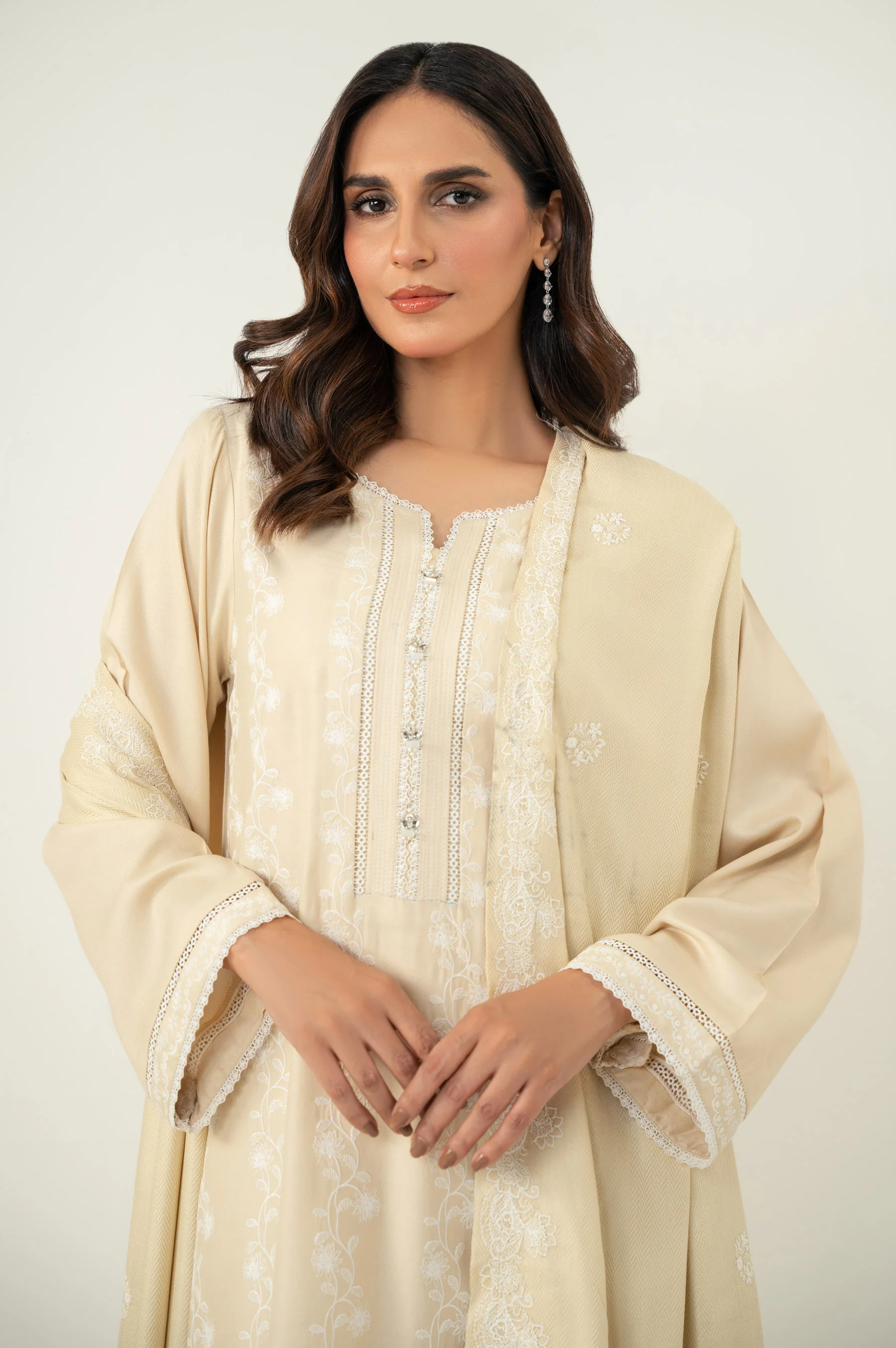 EMBROIDERED CHIKANKARI SHIRT BOTTOM - Image 2