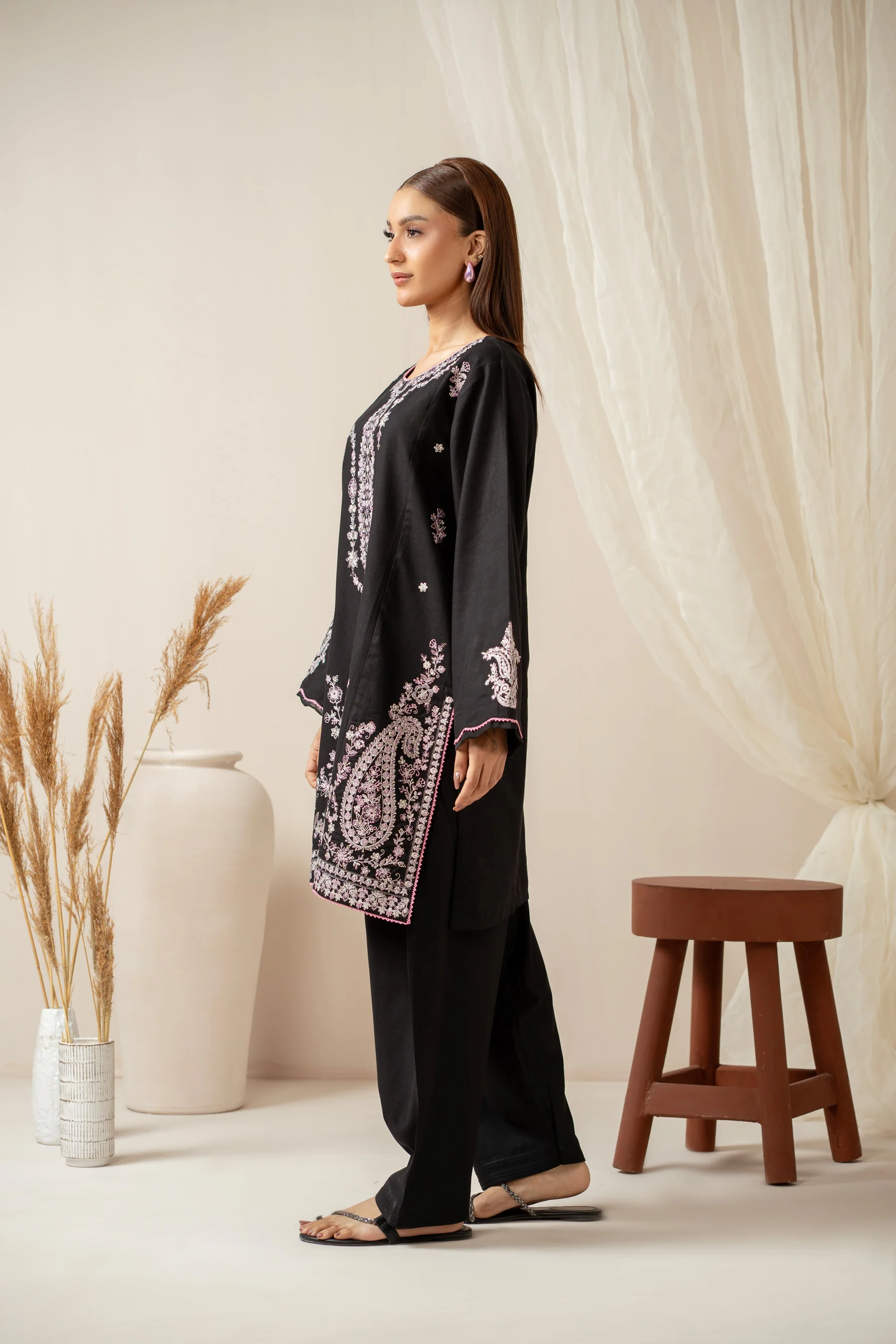 STITCHED EMBROIDERED SHIRT BOTTOM - Image 6
