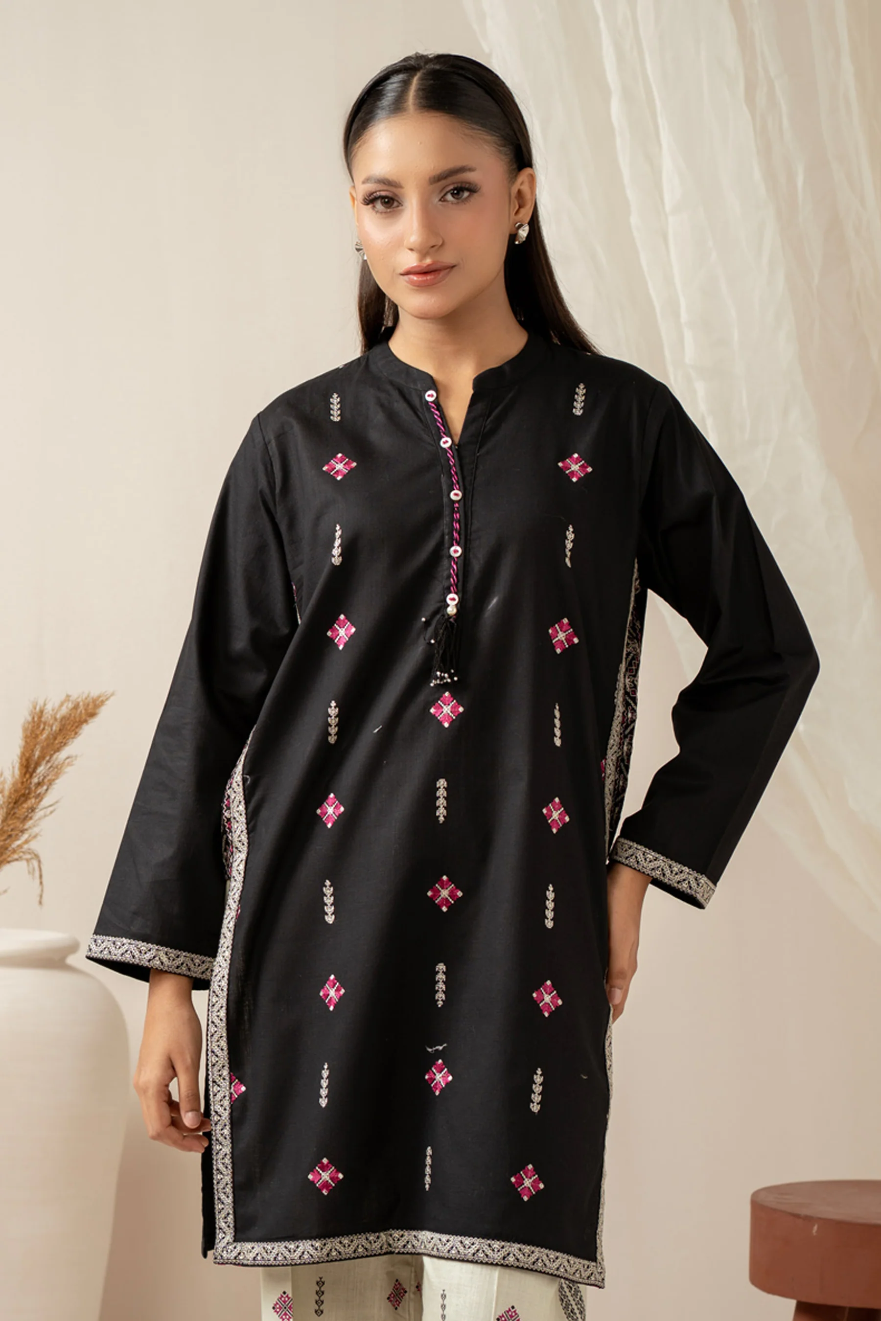 STITCHED EMBROIDERED SHIRT BOTTOM - Image 2