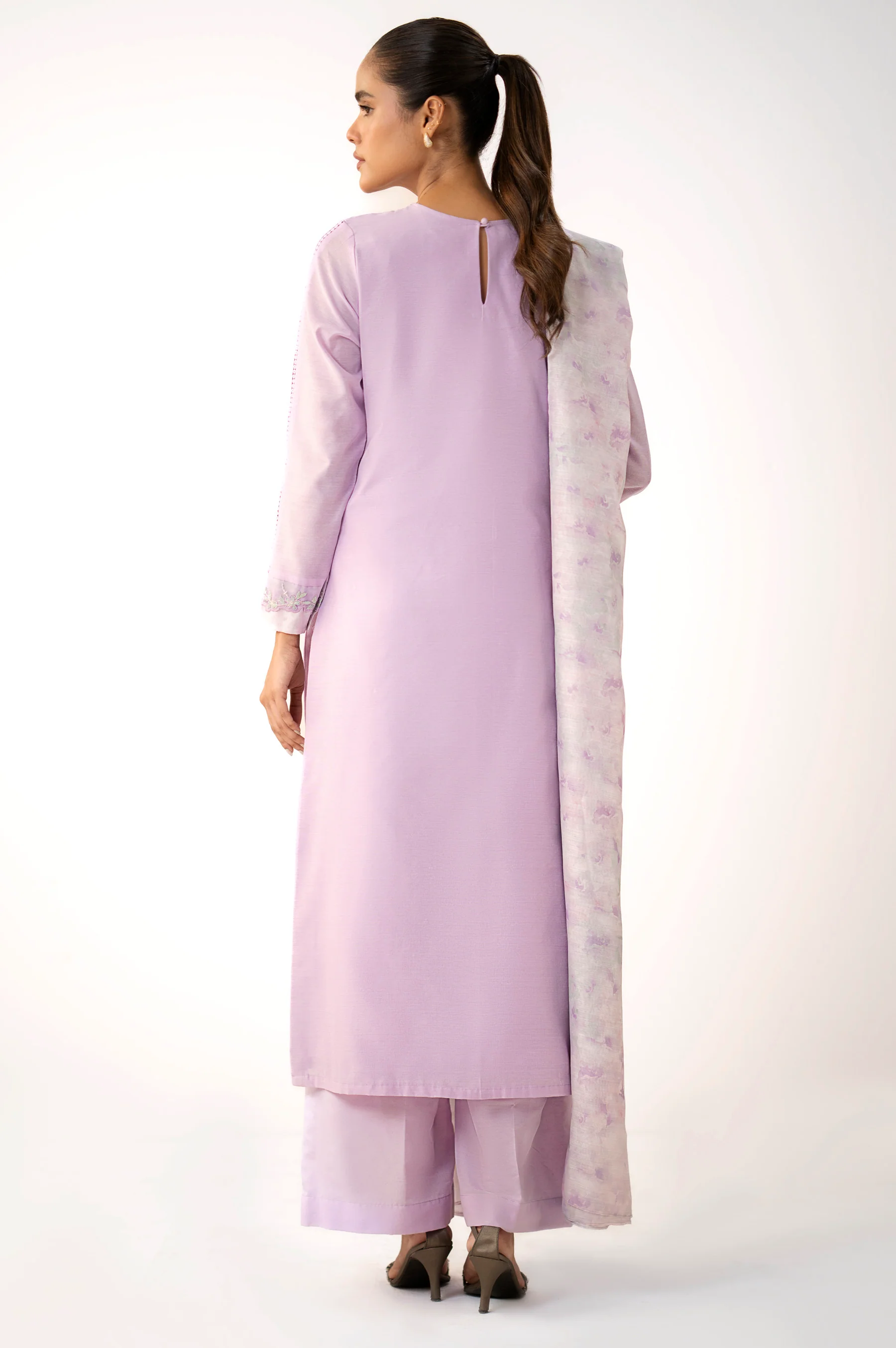 EMBROIDERED COTTON NET STITCHED SHIRT DUPATTA - Image 4