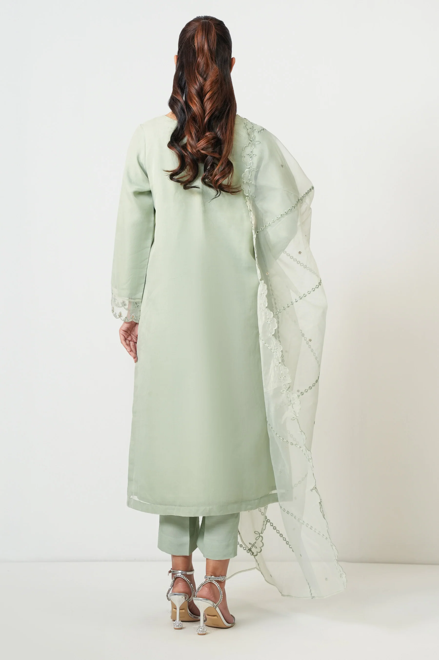 EMBROIDERED ORGANZA STITCHED SHIRT DUPATTA - Image 3
