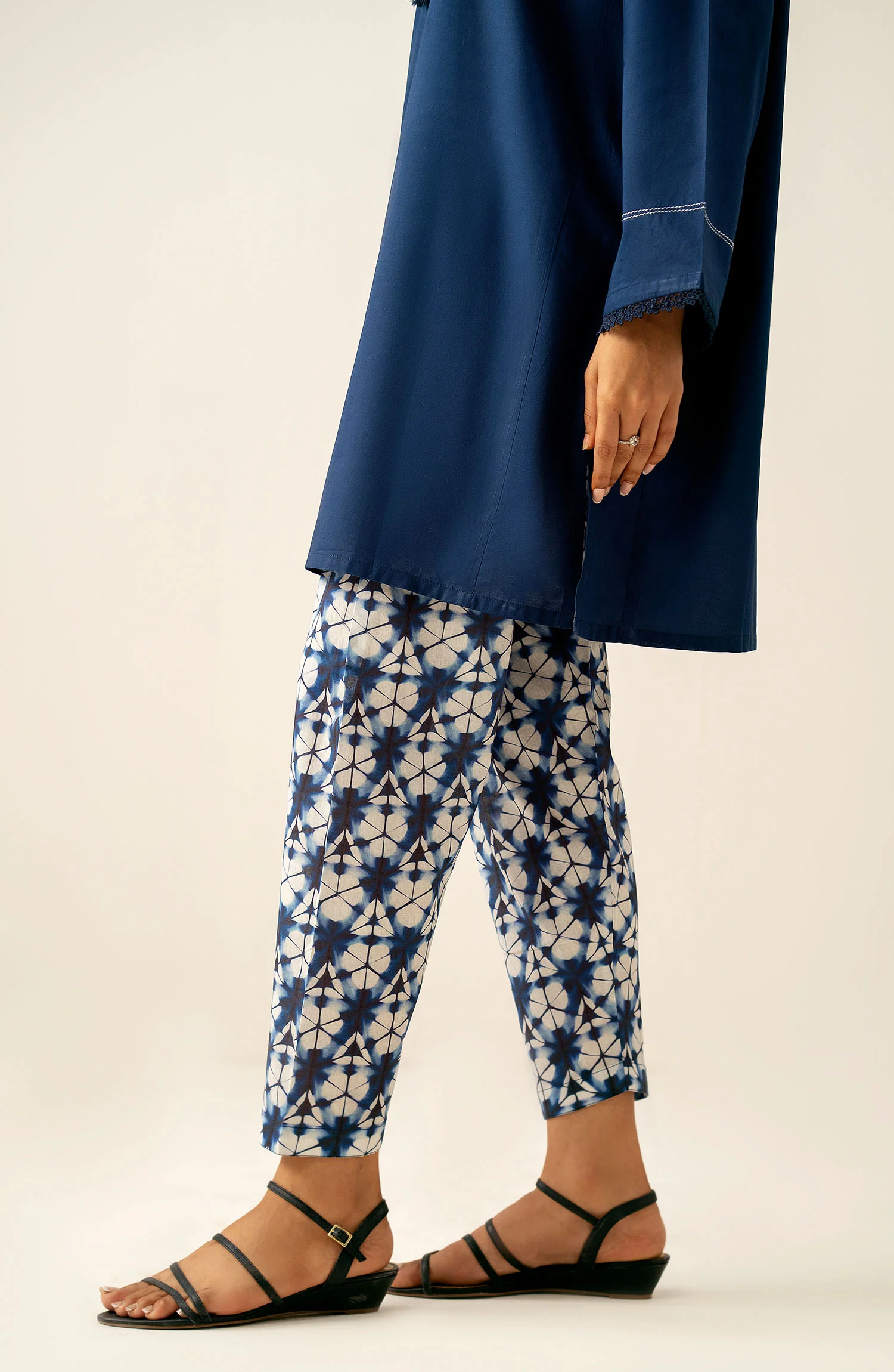 Stitched 2 Piece Stylized Cambric Suit - Image 5