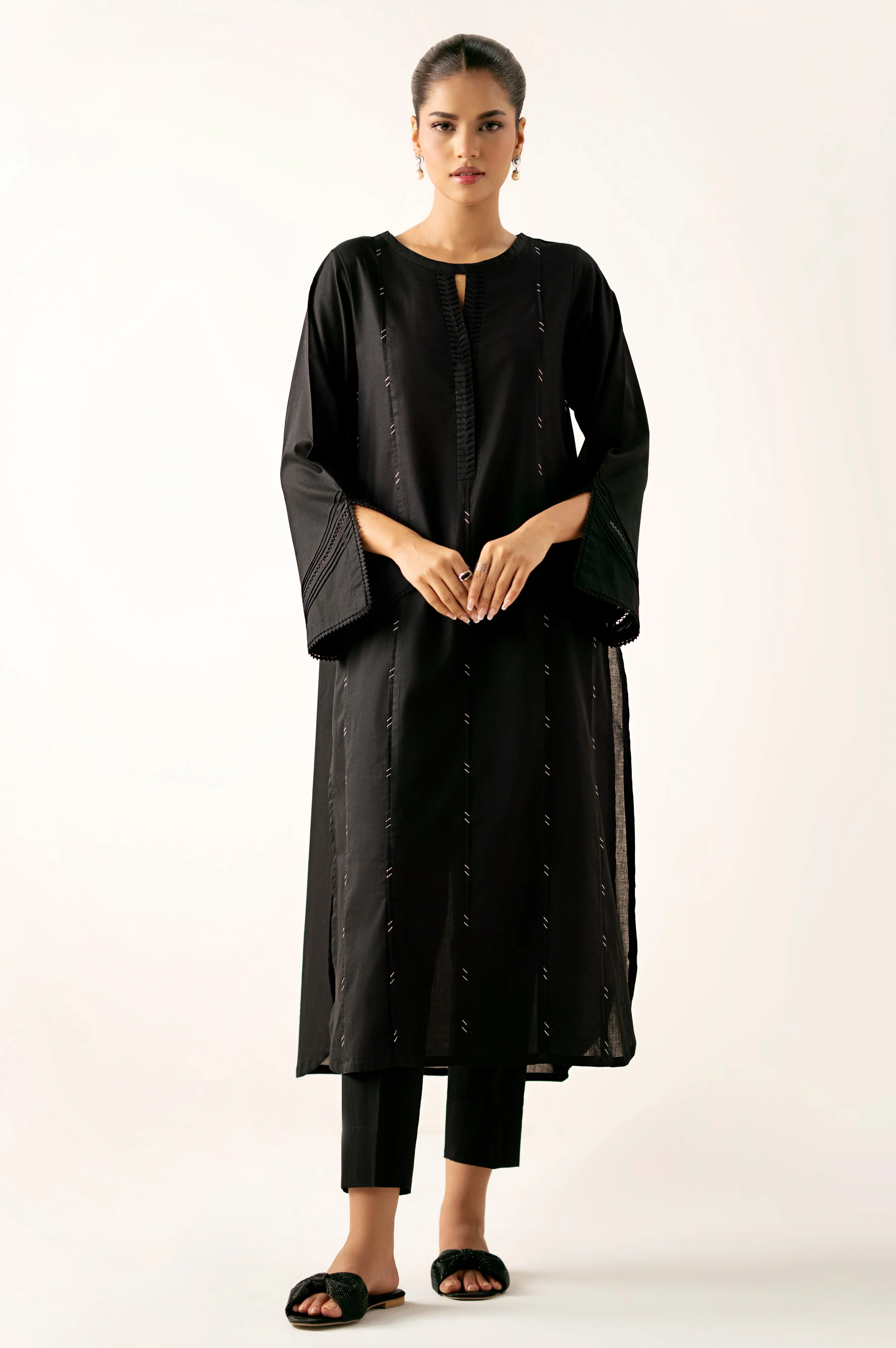 Stitched 2 Piece Stylized Cambric Suit - Image 3