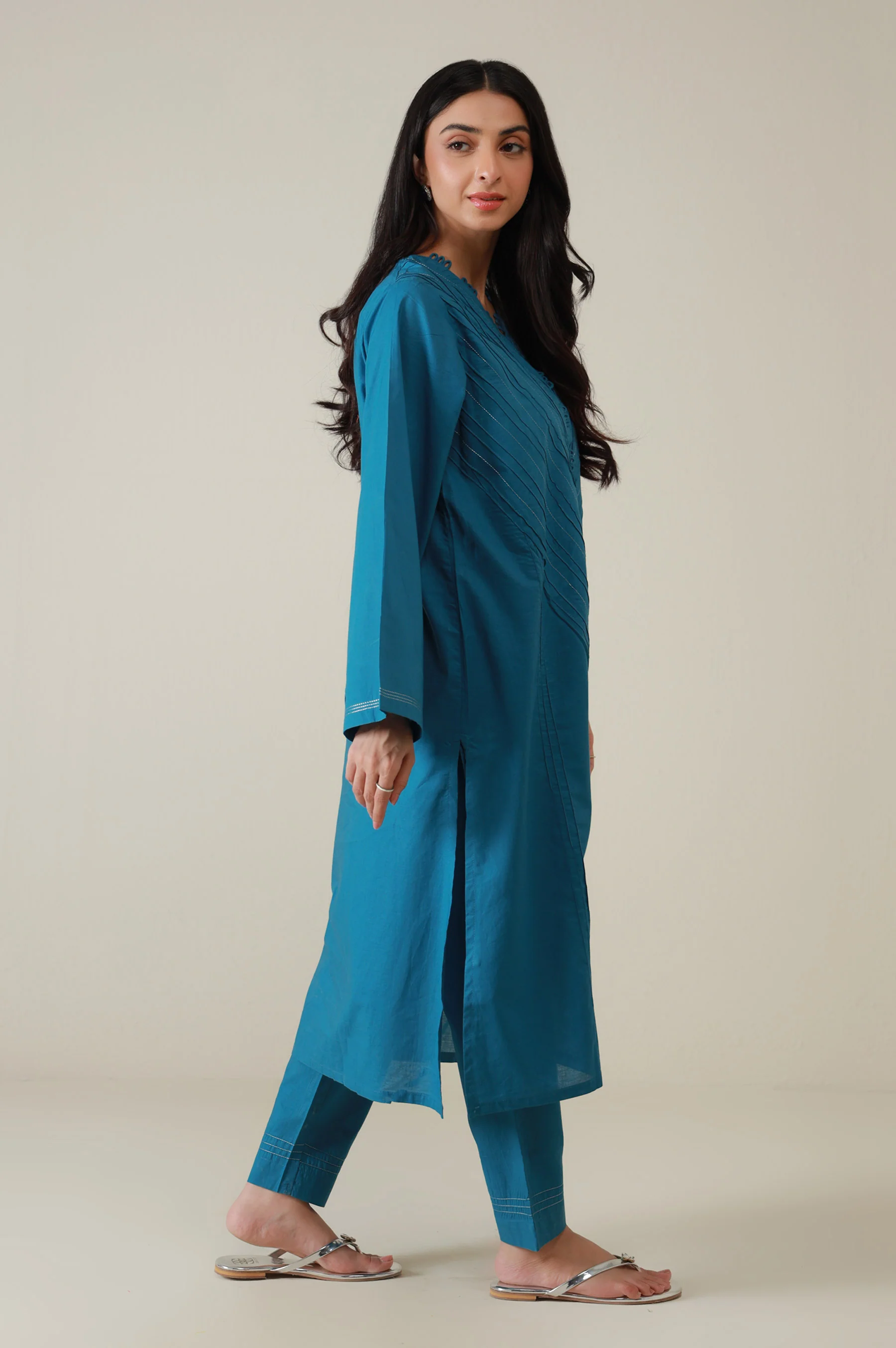 Stitched 2 Piece Stylized Cambric Suit - Image 4
