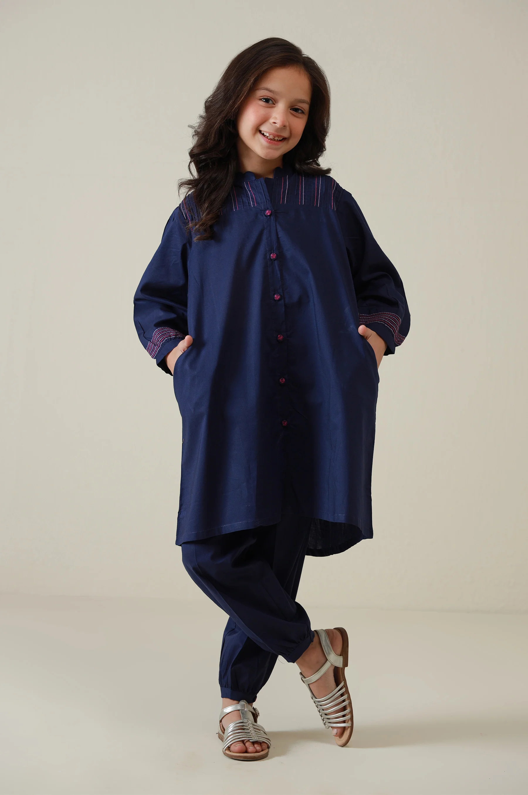 Stitched 2 Piece Stylized Cambric Suit