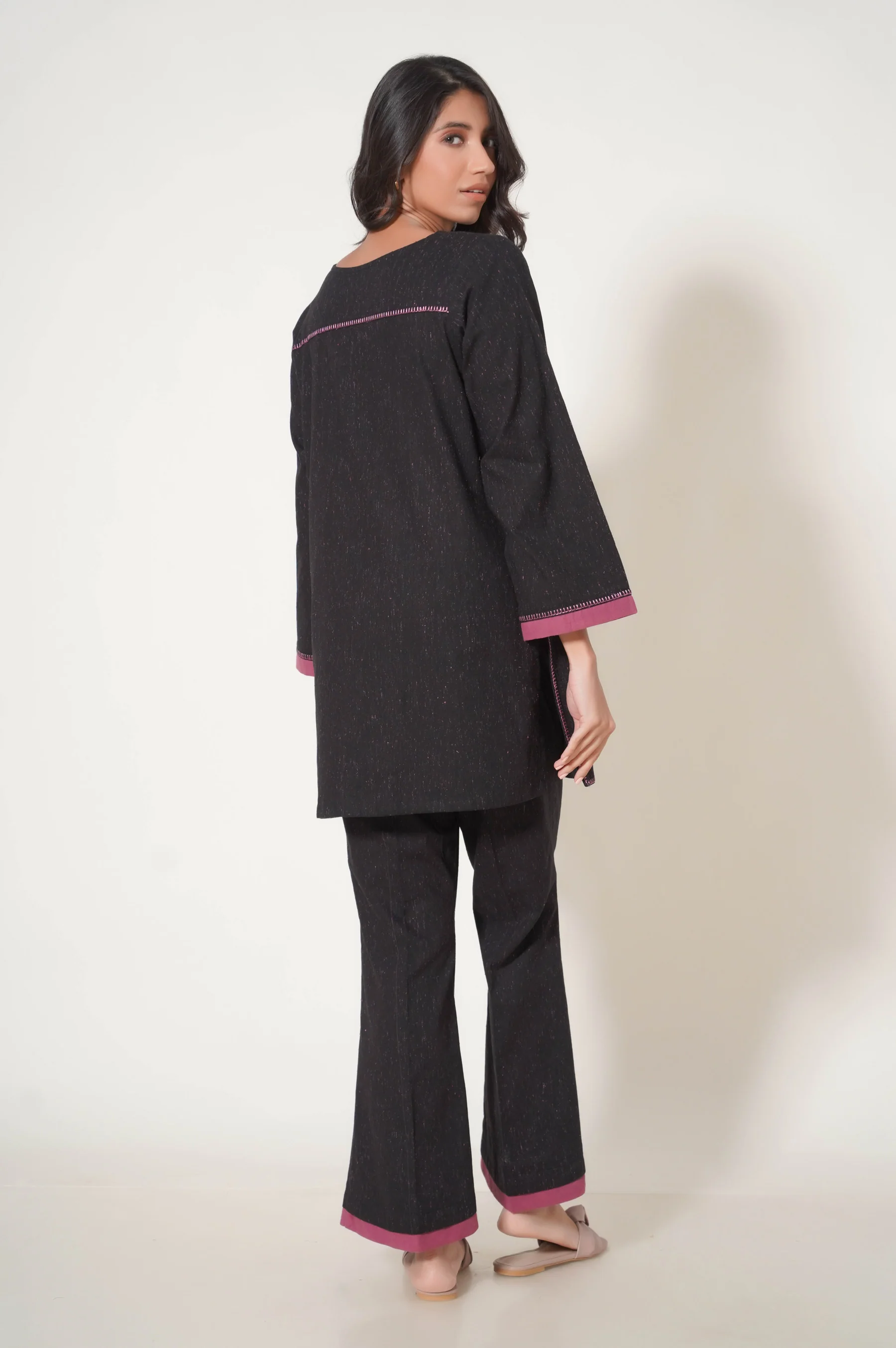 Stitched 2 Piece Stylized Neps Khaddar Suit - Image 5