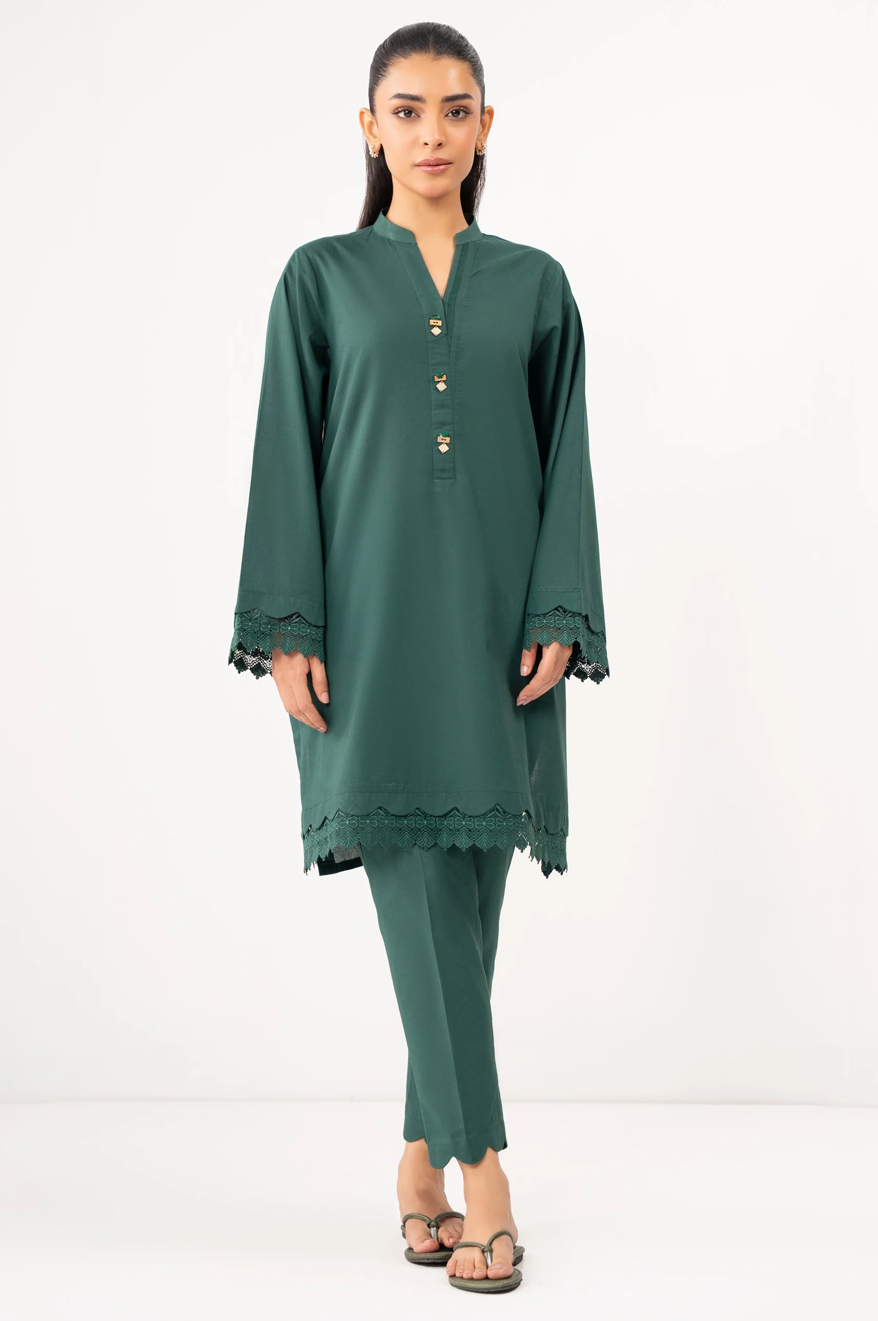 Stitched 2 Piece Dyed Cambric Suit