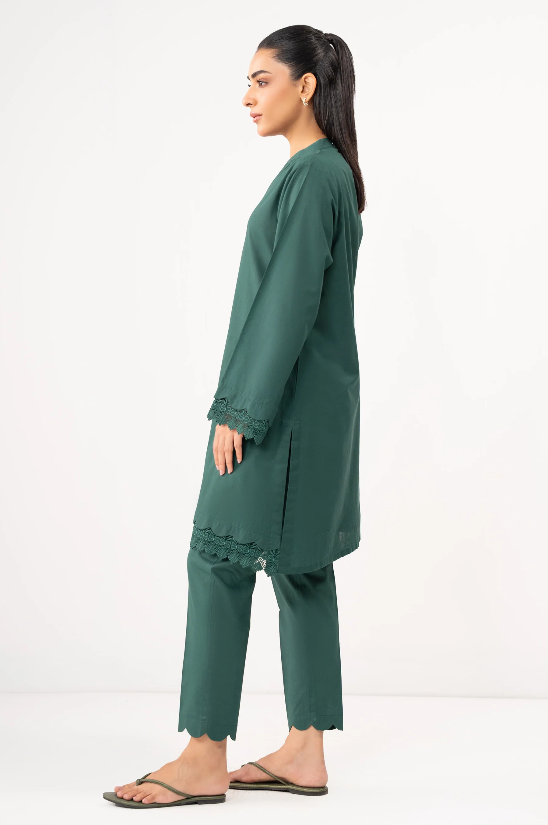 Stitched 2 Piece Dyed Cambric Suit - Image 4