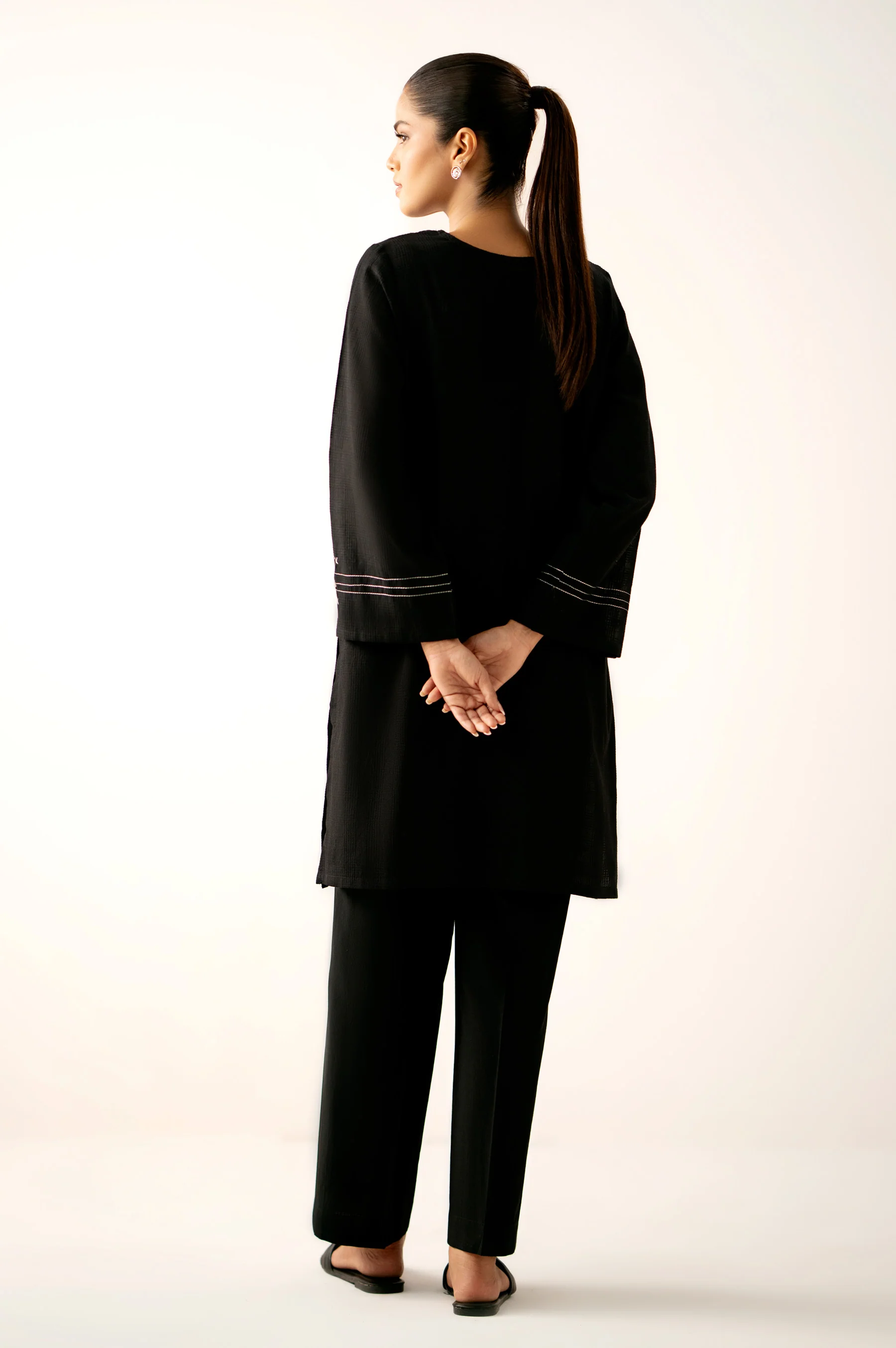 Stitched 2 Piece Stylized Cambric Suit - Image 5