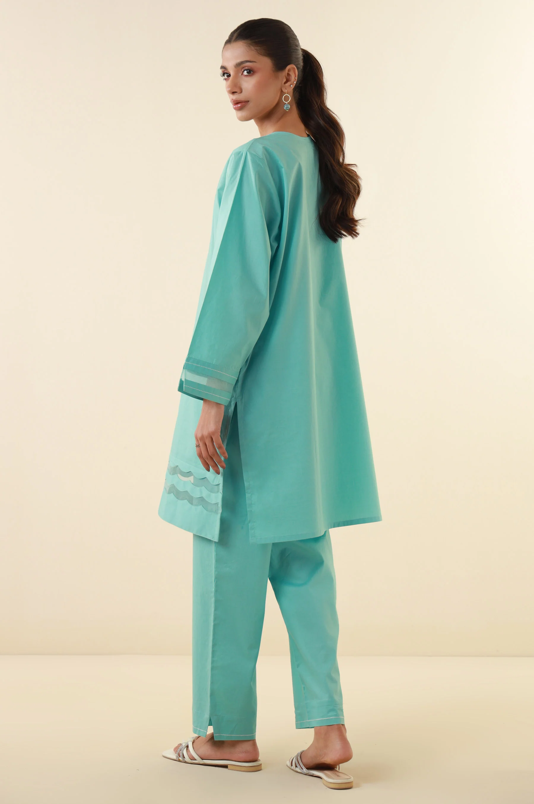 Stitched 2 Piece Stylized Tencel Suit - Image 2