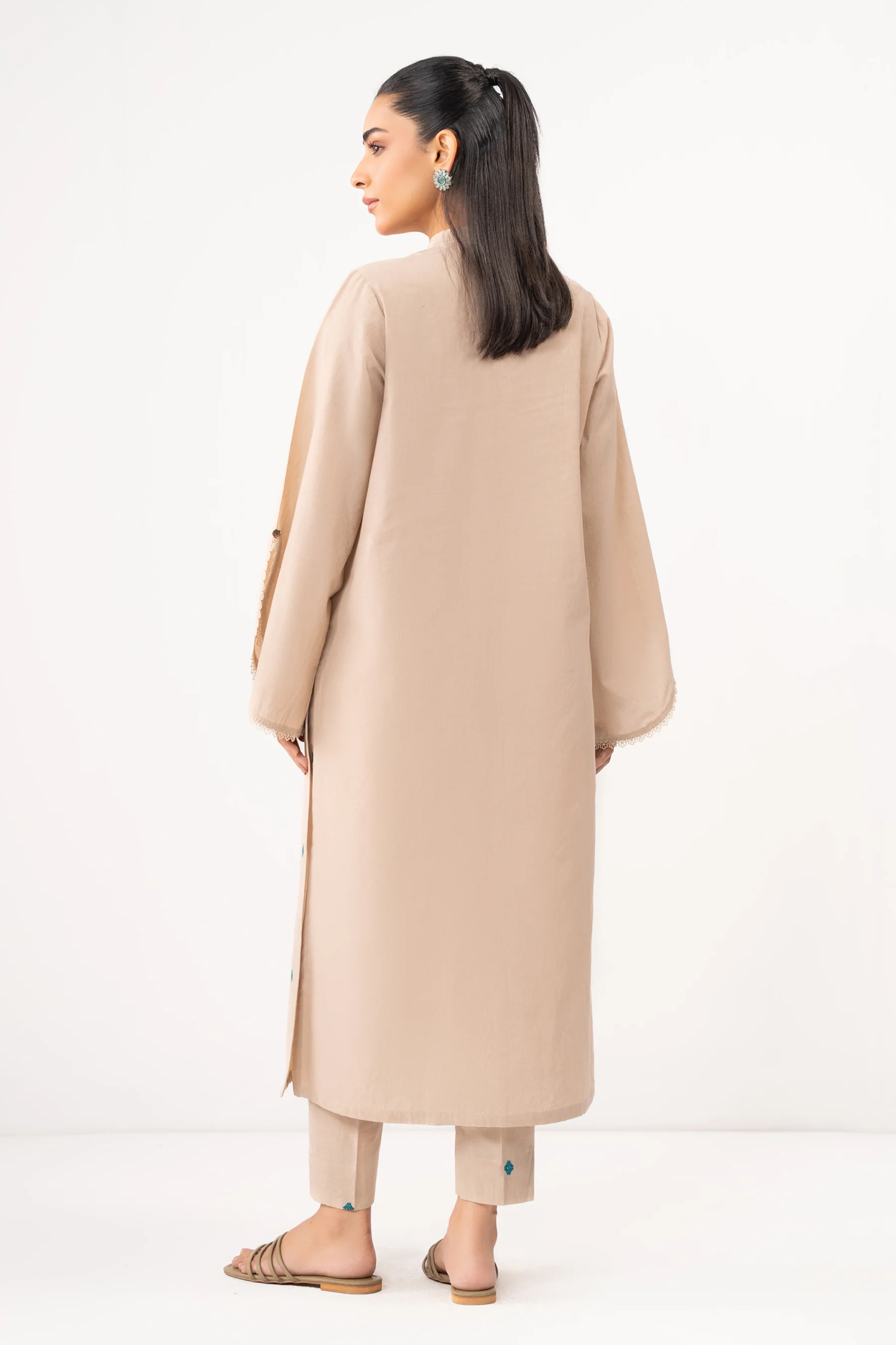 STITCHED EMBROIDERED TENCEL SUIT - Image 4