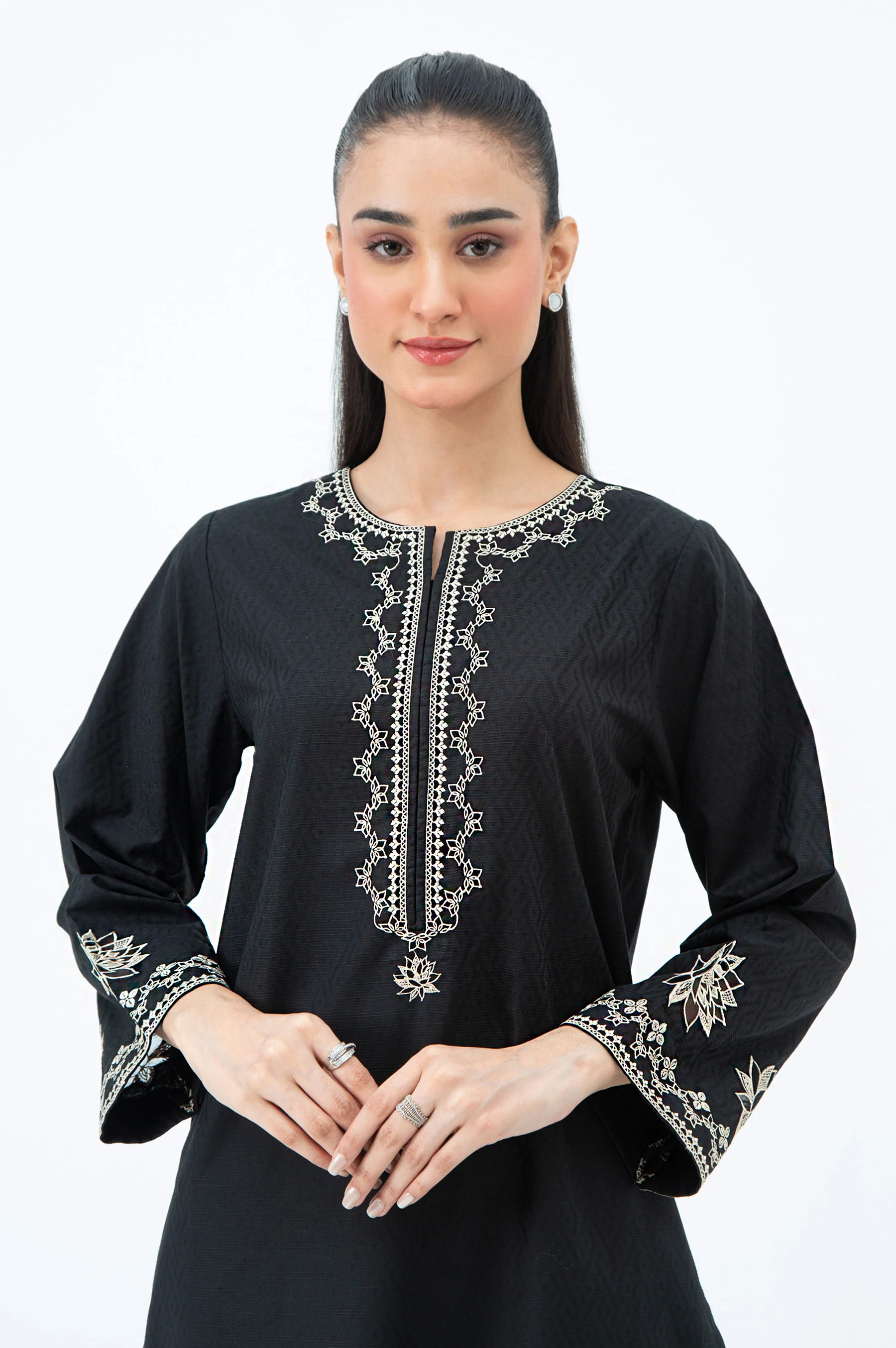 EMBROIDERED DOBBY STITCHED 2 PIECE SUIT - Image 4