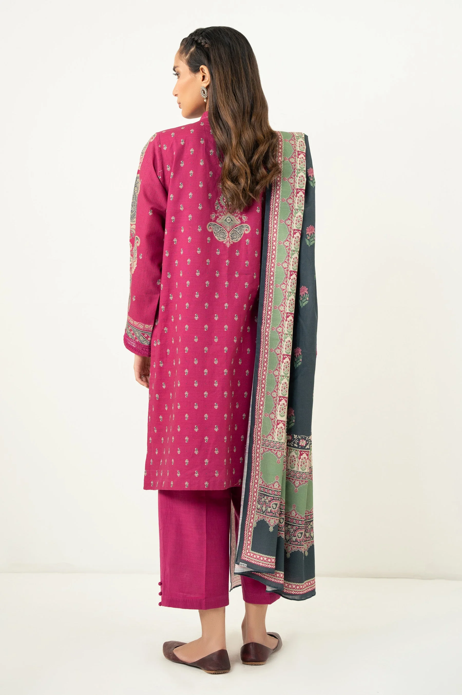 PRINTED KHADDAR STITCHED SHIRT BOTTOM - Image 5