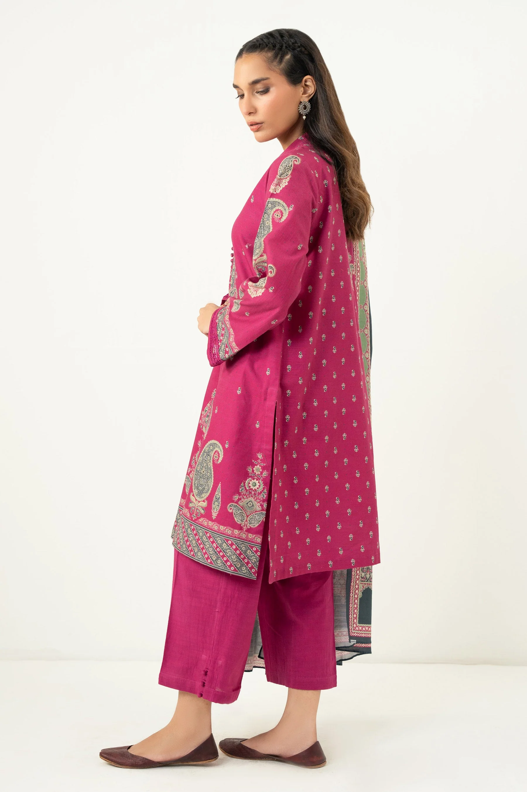 PRINTED KHADDAR STITCHED SHIRT BOTTOM - Image 6