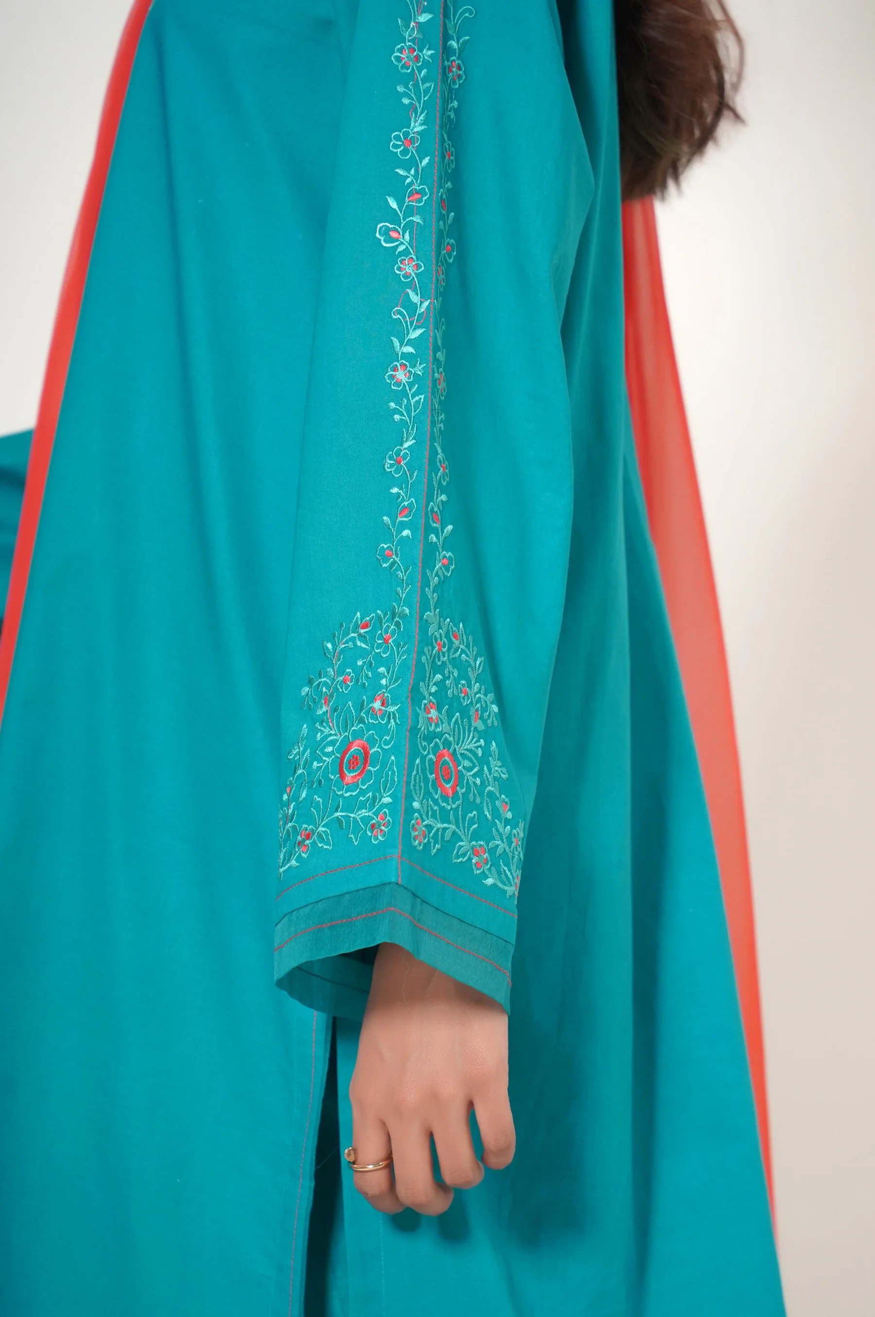 Stitched 2 Piece Embroidered Cambric Suit - Image 5