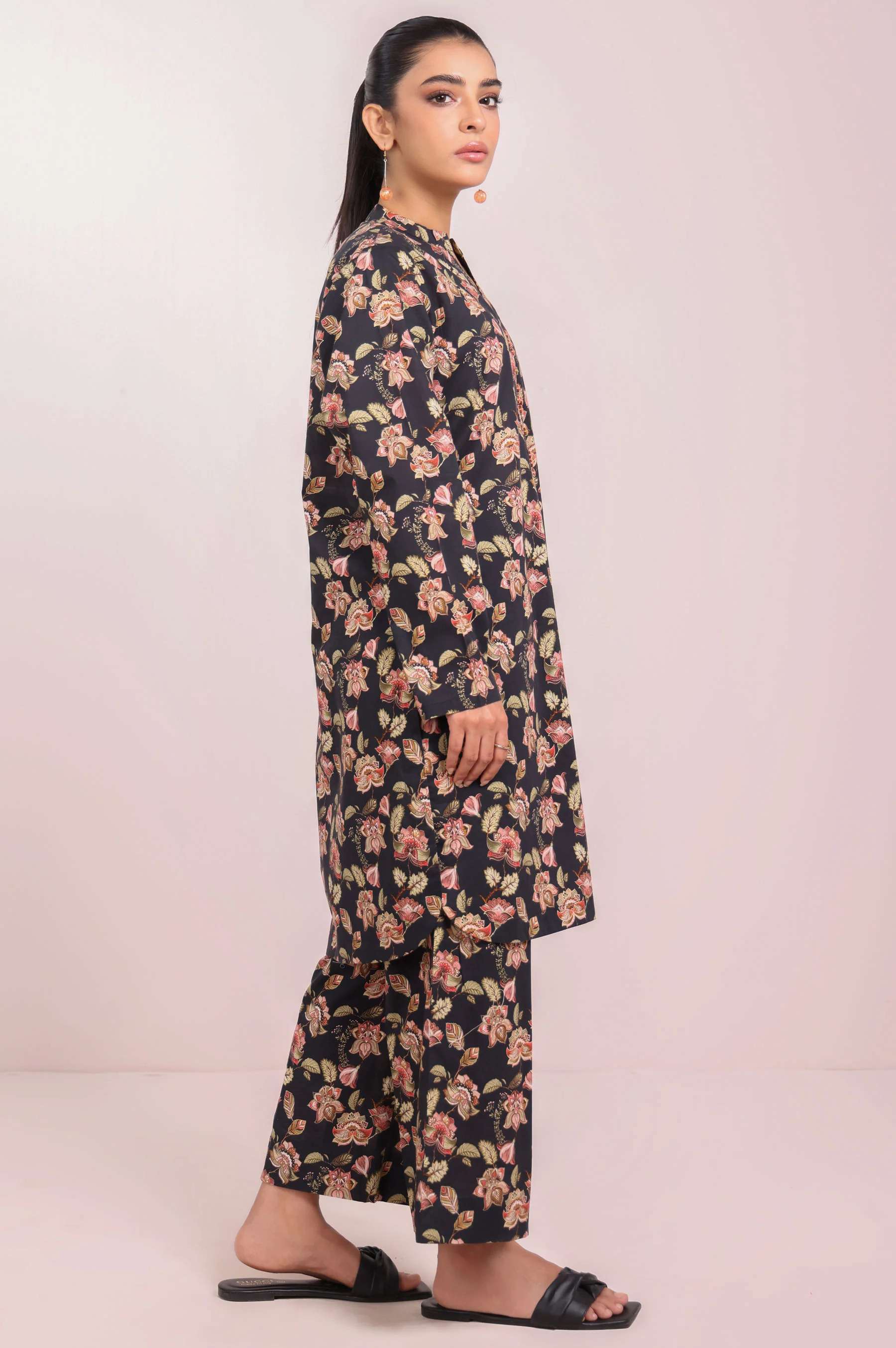 Stitched 2 Piece Printed Cambric Suit - Image 5