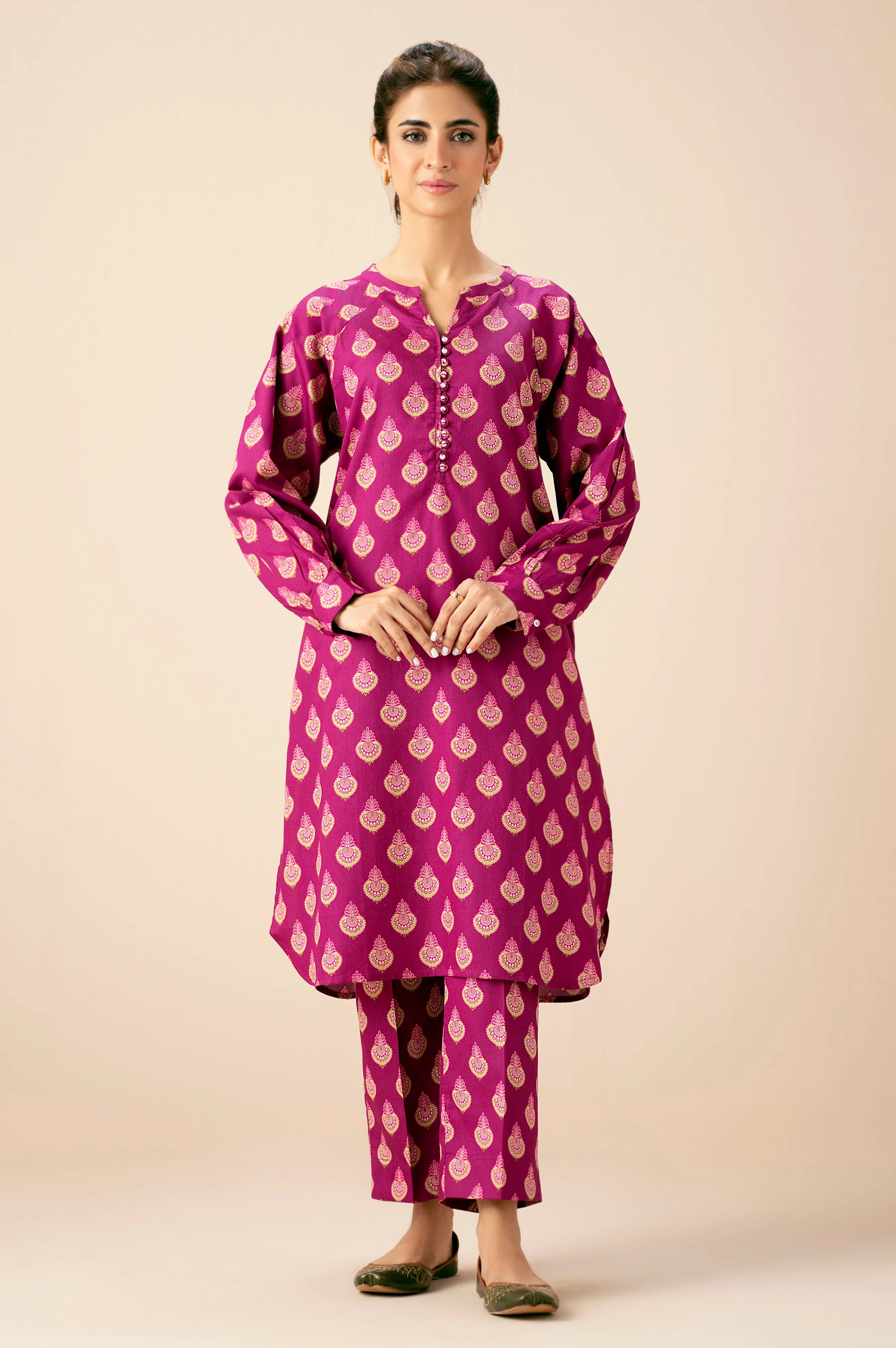 STITCHED PRINTED SHIRT BOTTOM