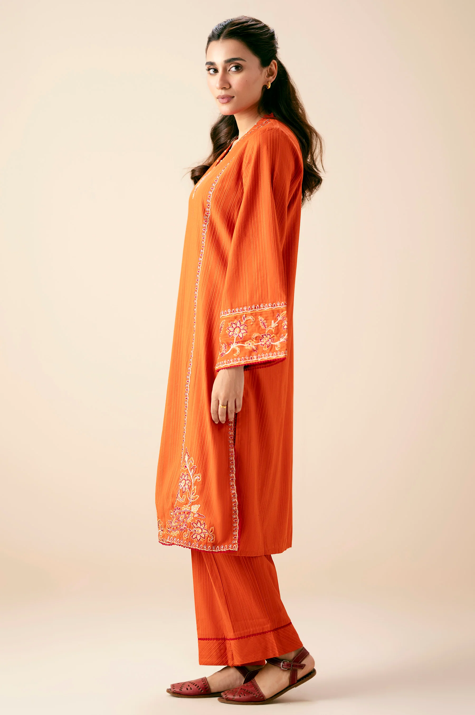 Stitched 2 Piece Textured Slub Suit - Image 4