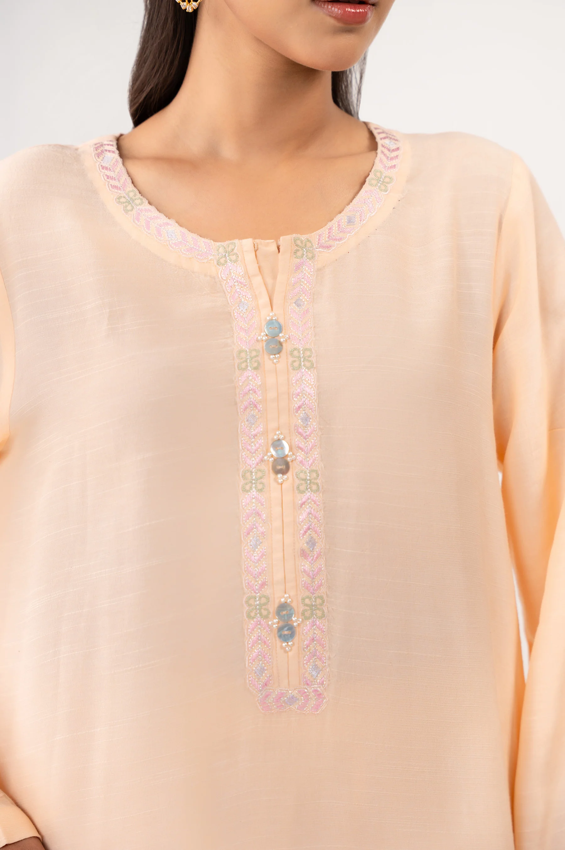 EMBROIDERED BOTH SIDE SLUB STITCHED 2 PIECE SUIT - Image 2