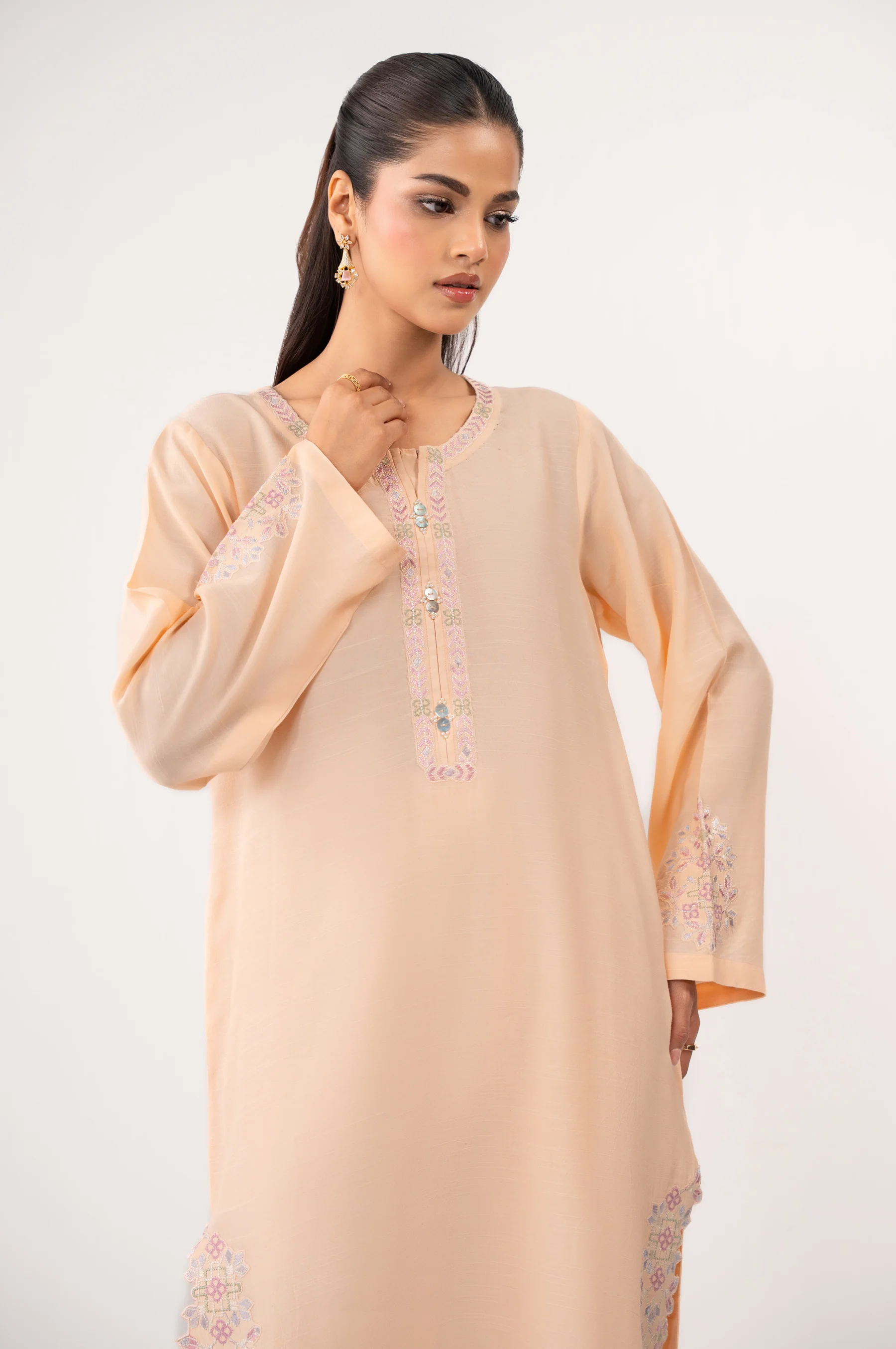 EMBROIDERED BOTH SIDE SLUB STITCHED 2 PIECE SUIT - Image 4