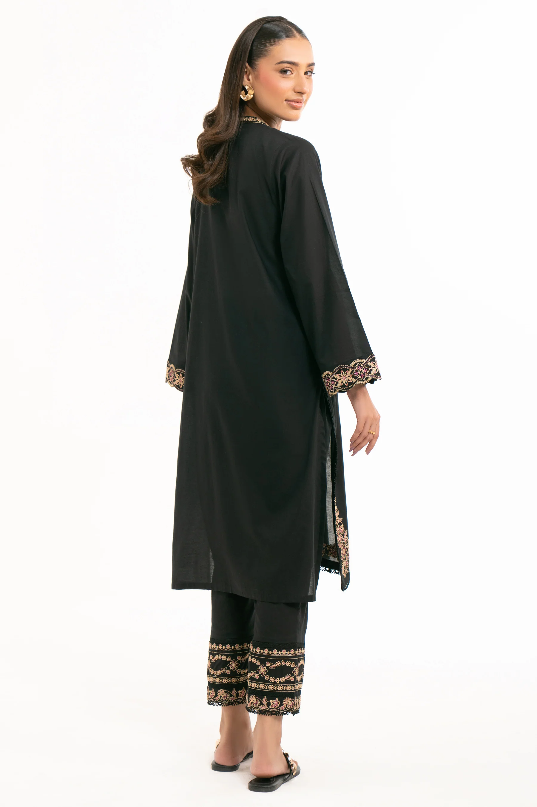 DYED EMBROIDERED STITCHED CAMBRIC SHIRT BOTTOM SUIT - Image 4