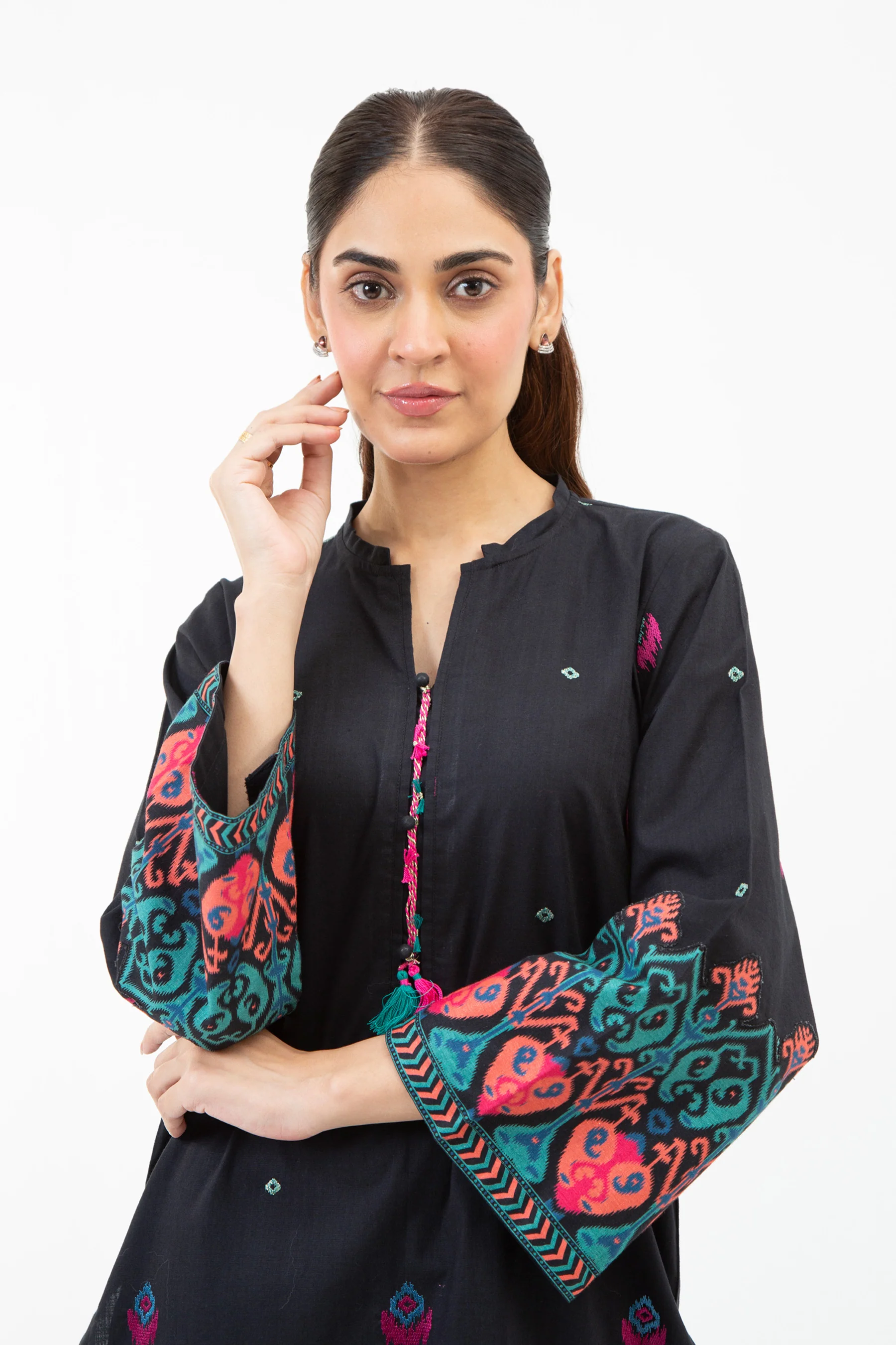 STITCHED EMBROIDERED BOTH SIDE SLUB SUIT - Image 2