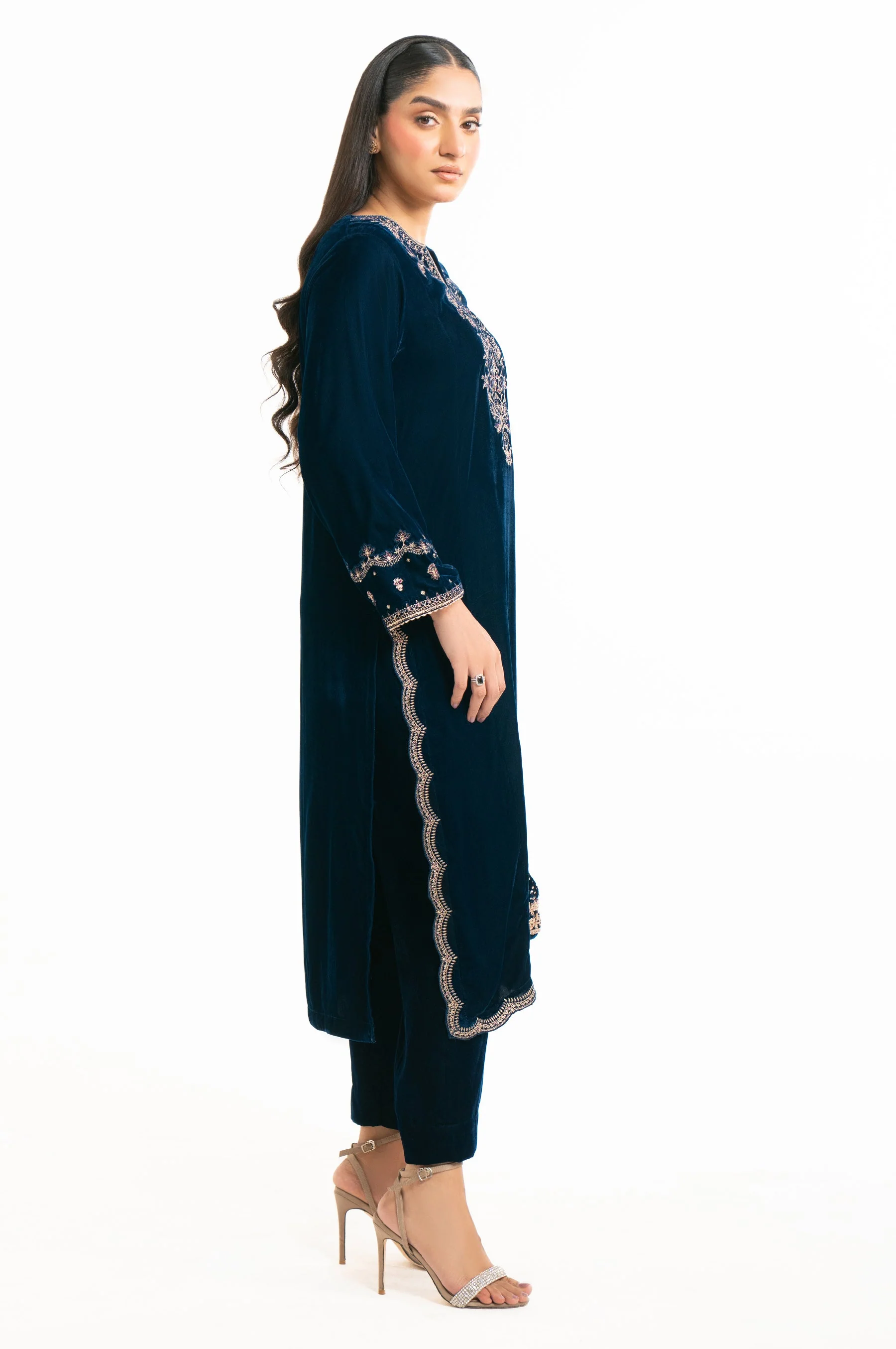 EMBROIDERED VELVET SHIRT & BOTTOM (FACTORY E-OUTLET) - Image 5
