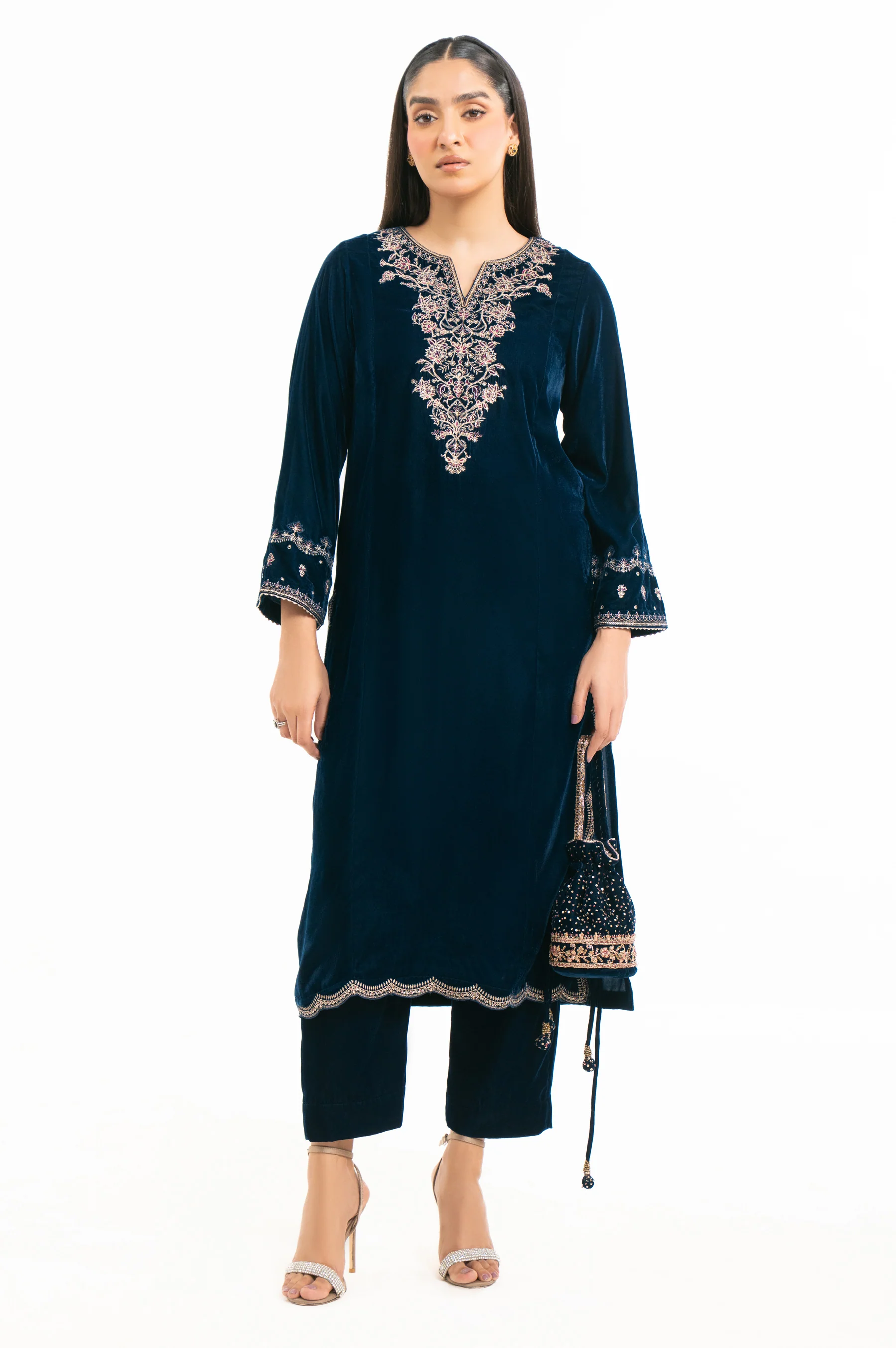 EMBROIDERED VELVET SHIRT & BOTTOM - Image 6