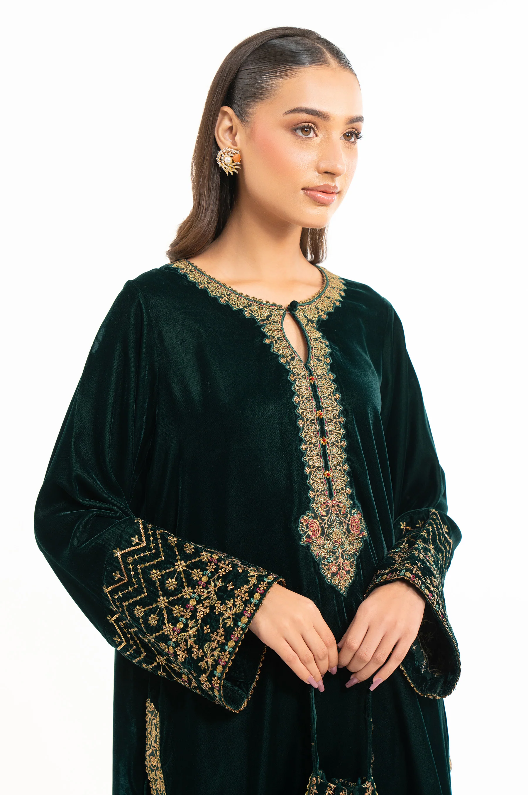 EMBROIDERED VELVET SHIRT & BOTTOM - Image 3
