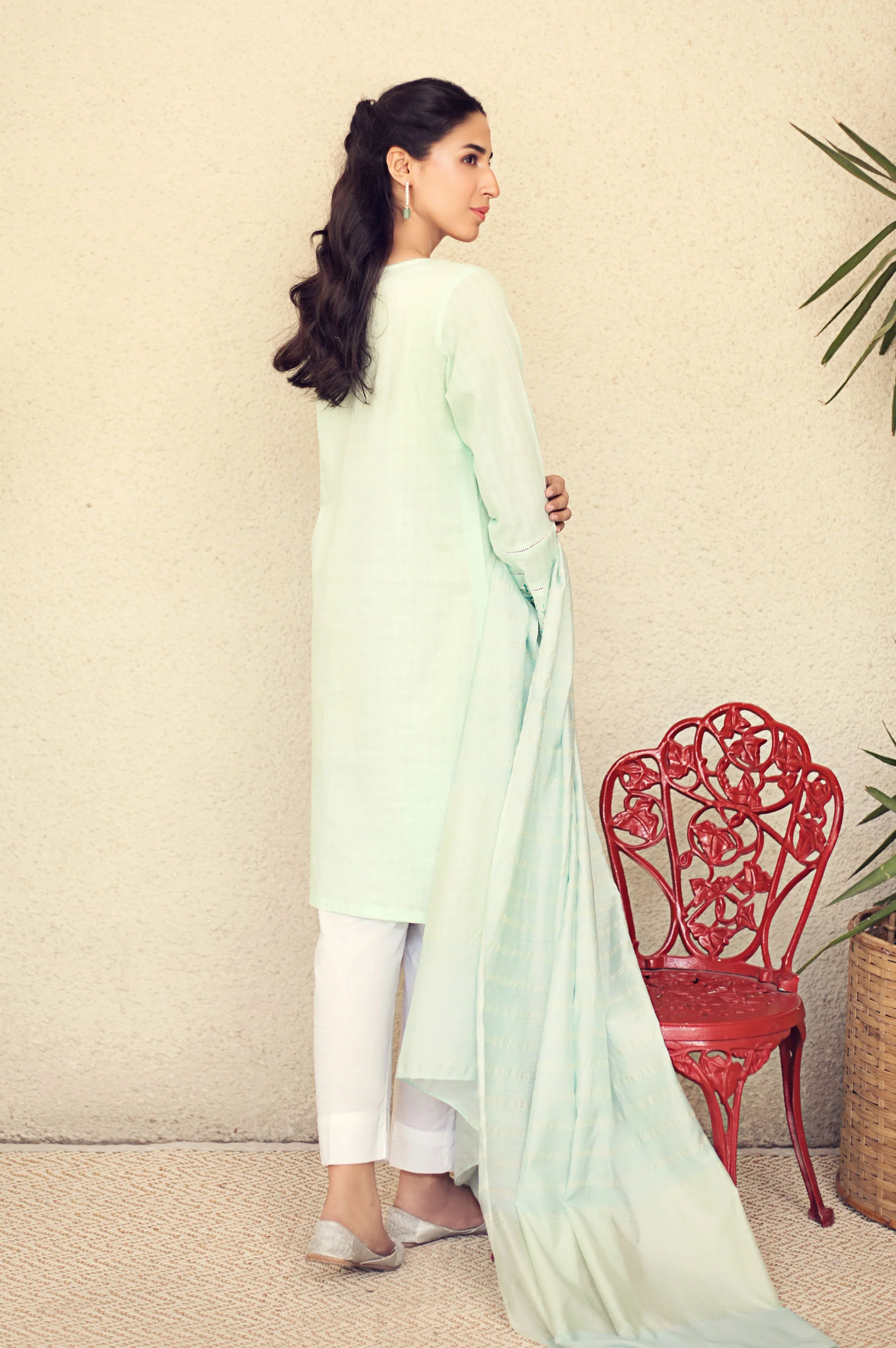 Stitched 2 Piece Embroidered Suit - Image 3