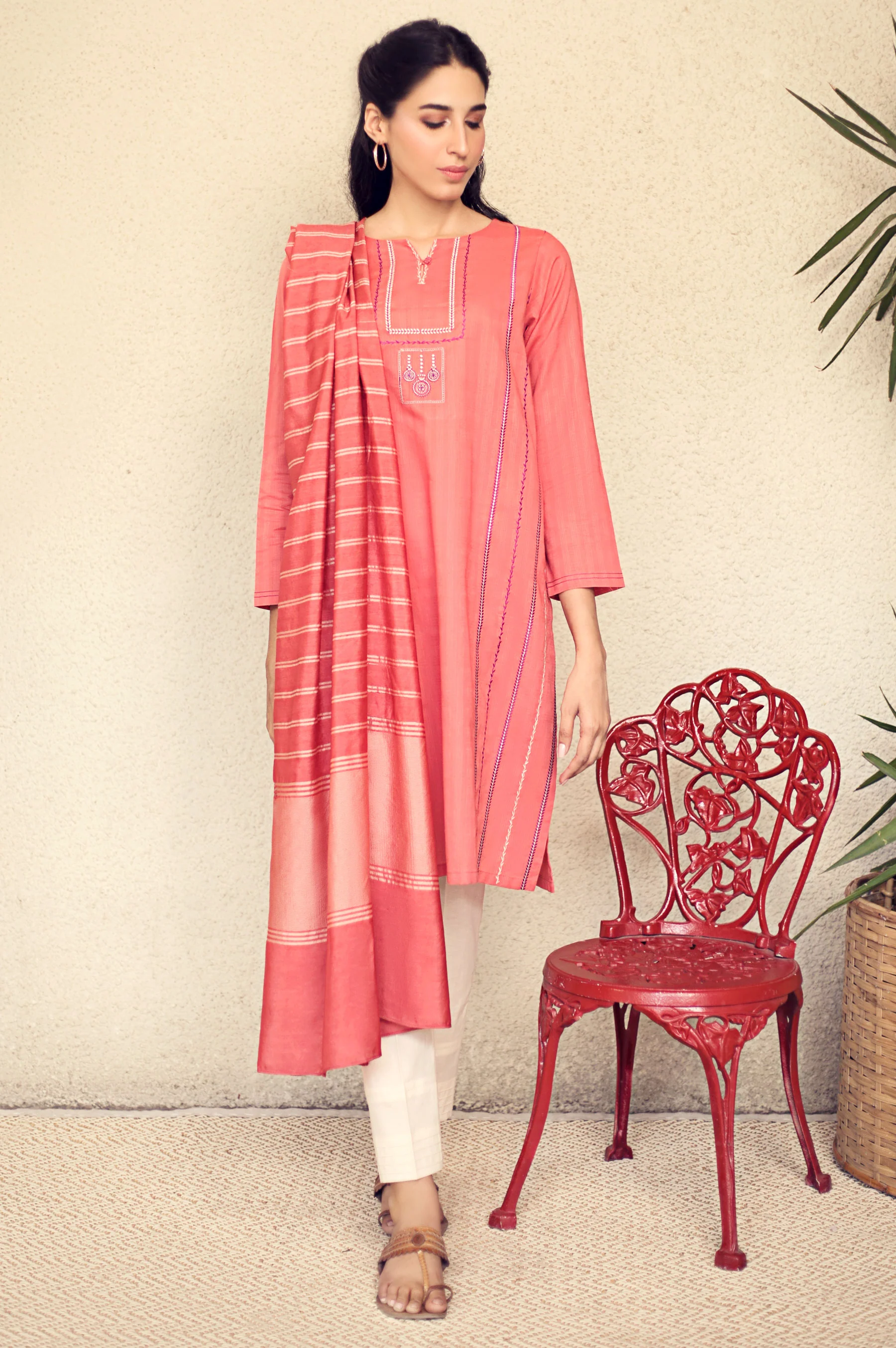 Stitched 2 Piece Embroidered Suit