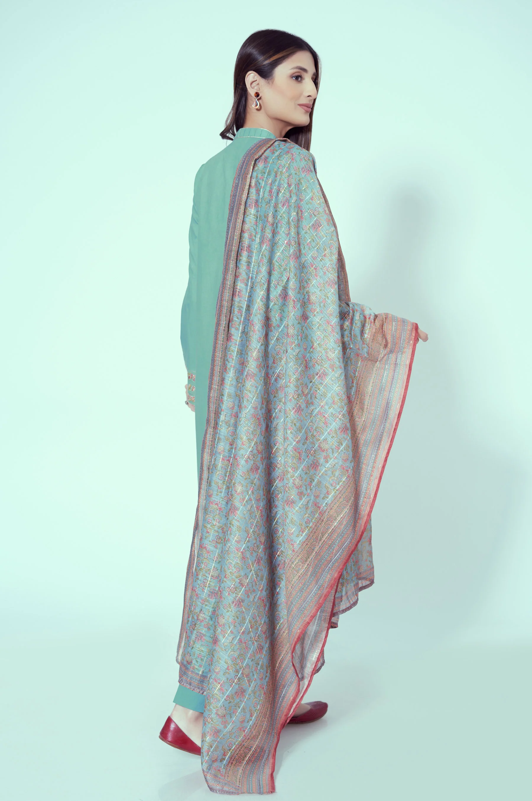Stitched 3 Piece Embroidered Suit - Image 6
