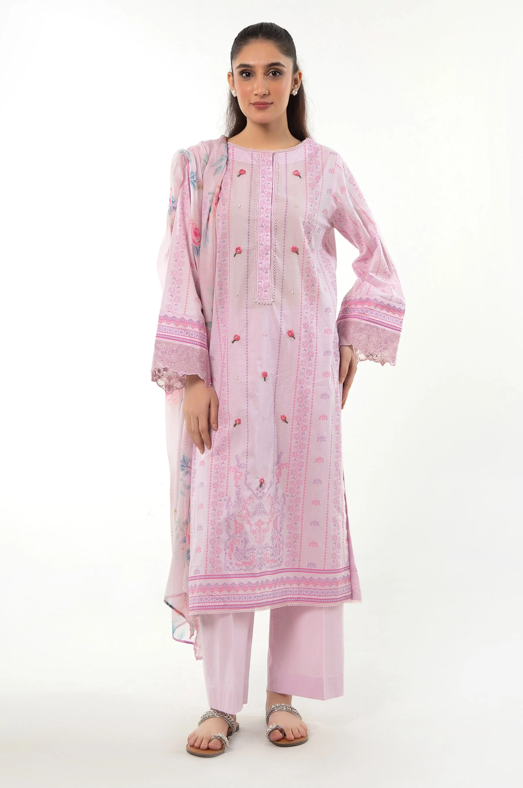 EMBROIDERED LAW STITCHED 3 PIECE SUIT (FACTORY E-OUTLET)