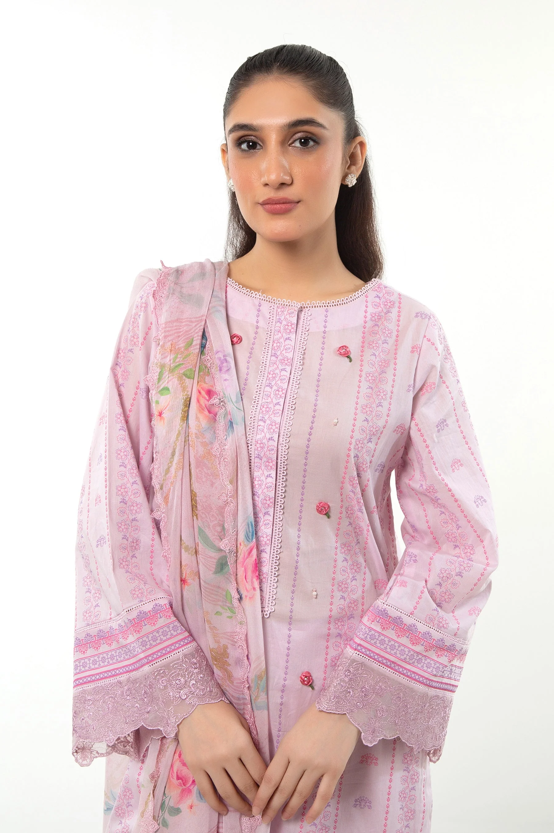 EMBROIDERED LAW STITCHED 3 PIECE SUIT (FACTORY E-OUTLET) - Image 2