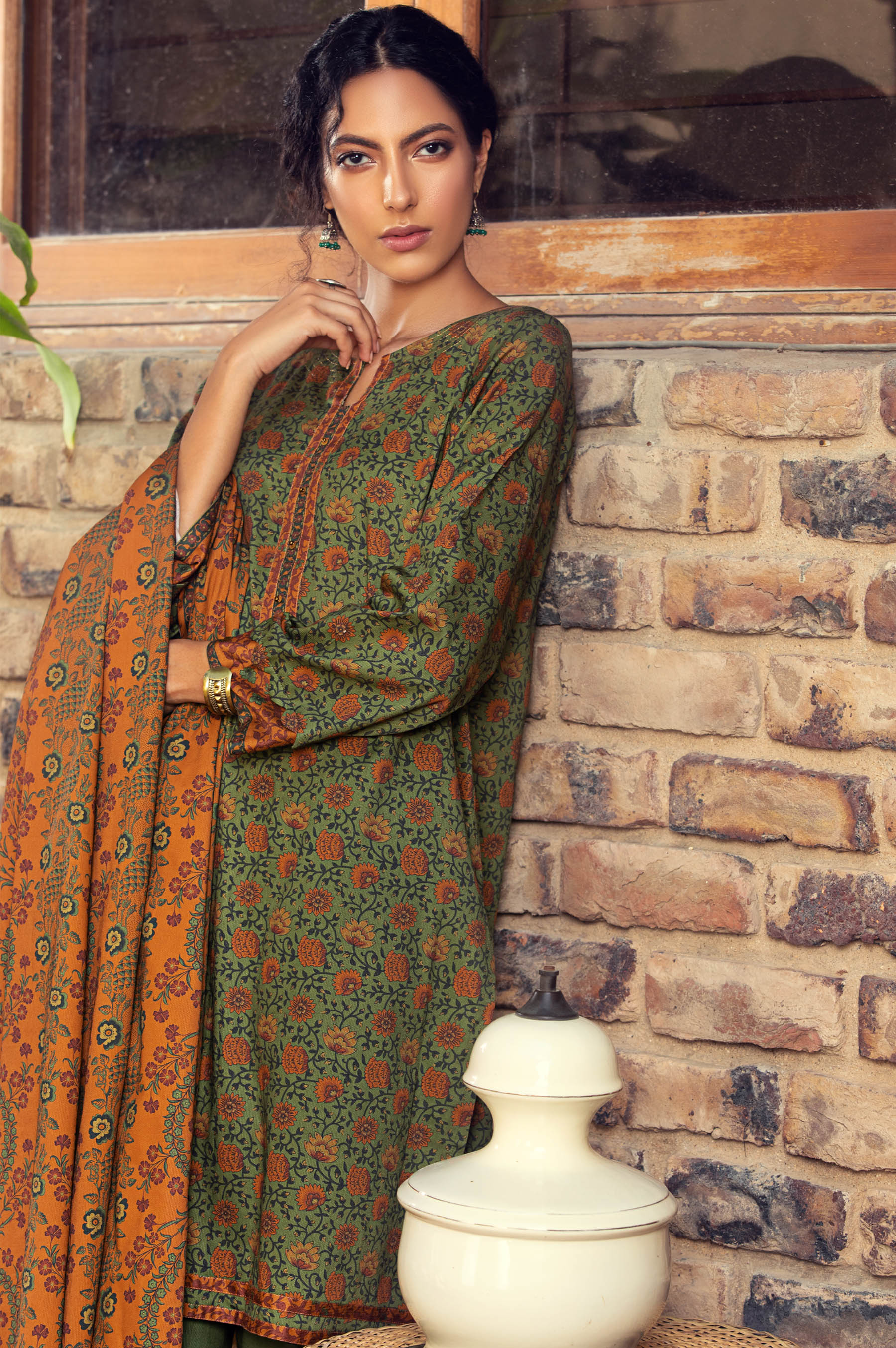 Stitched 3 Piece Digital Printed Cottel Suit - Image 4