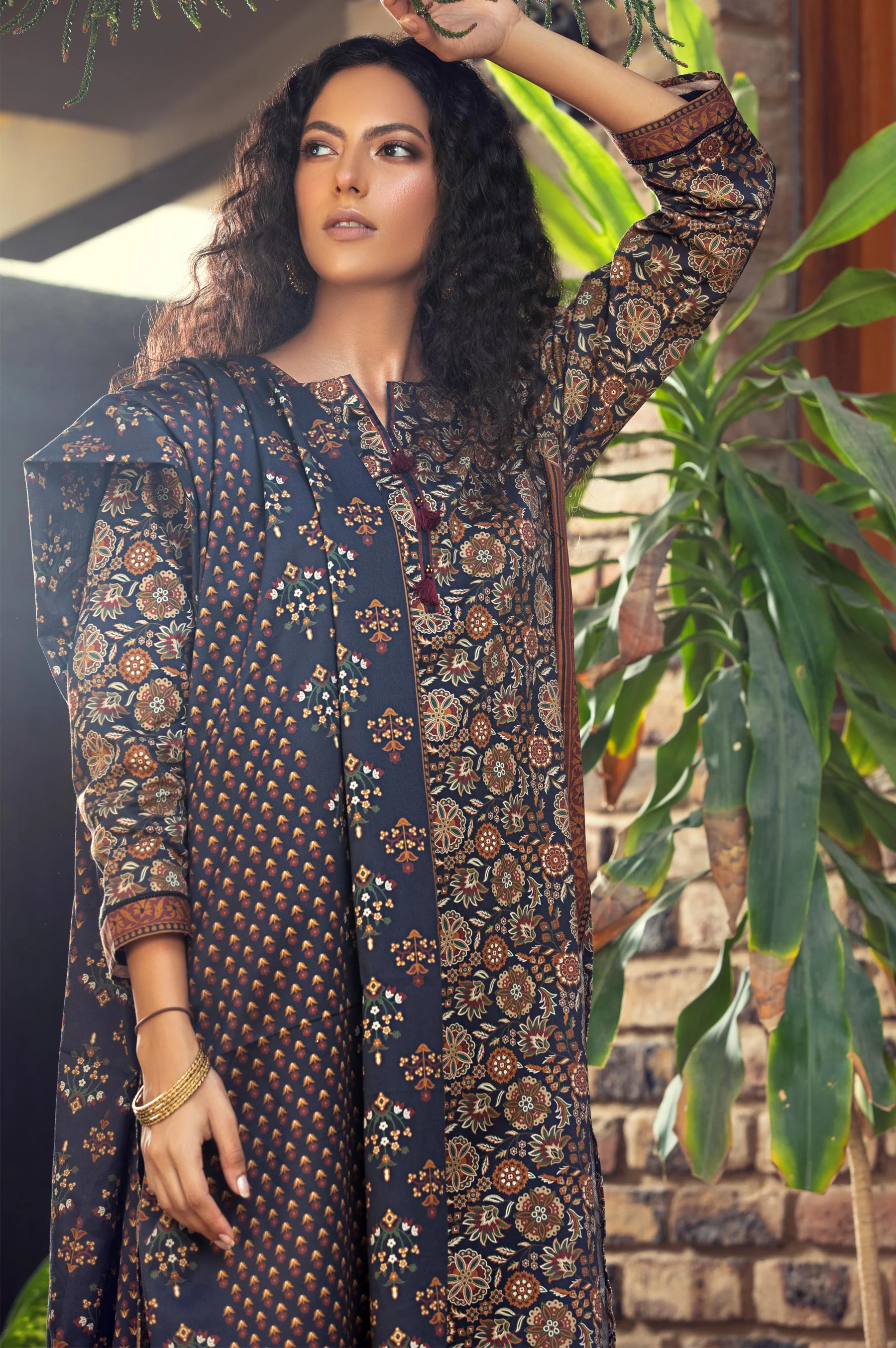 Stitched 3 Piece Digital Printed Cottel Suit - Image 5
