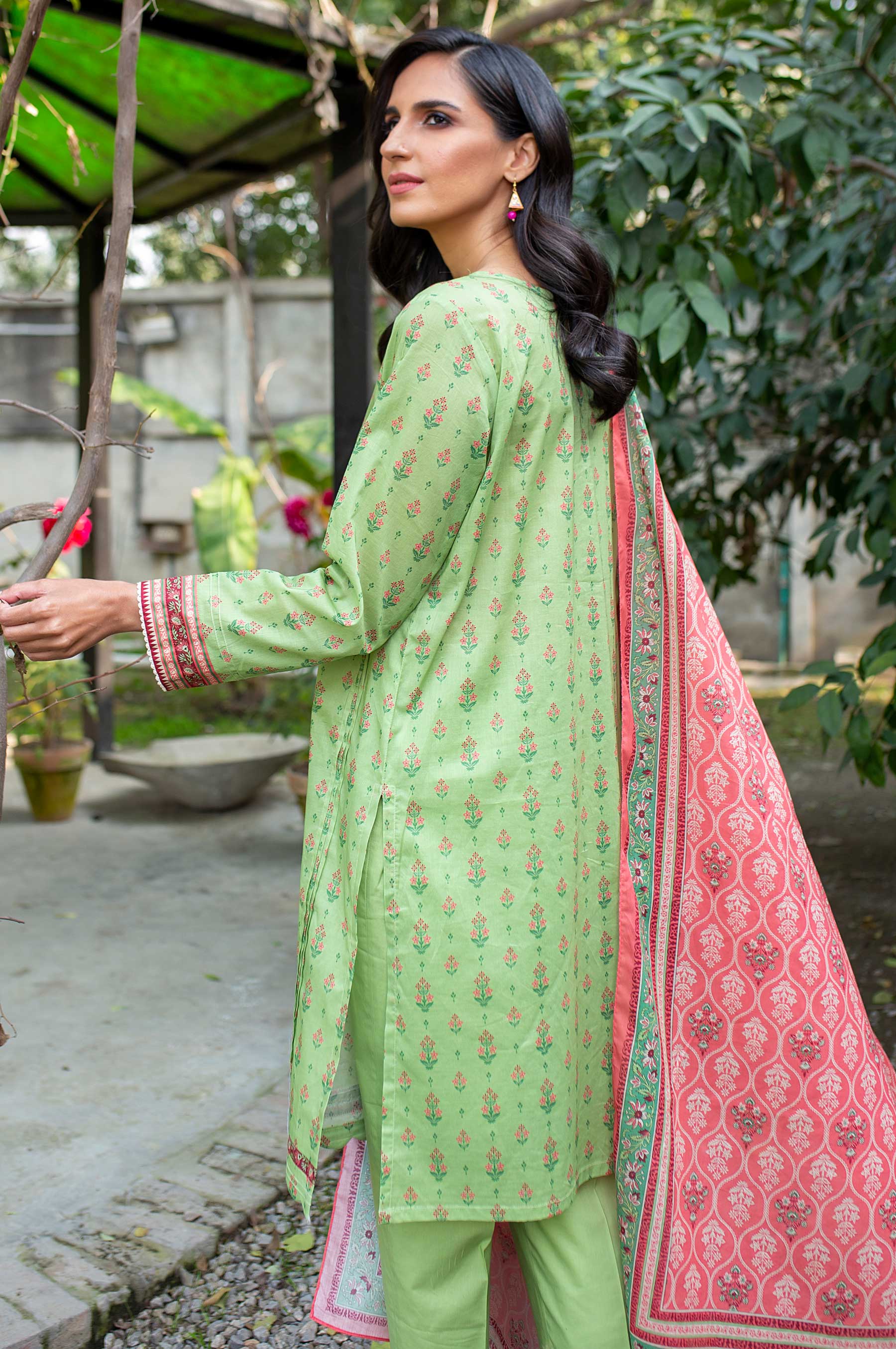 Stitched 3 Piece Digital Printed Doria Lawn Suit - Image 2