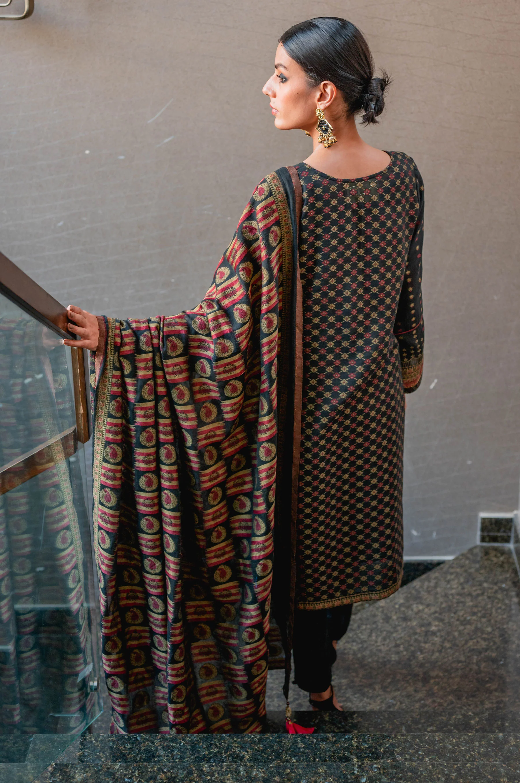 Stitched 3 Piece Jacquard Suit - Image 2