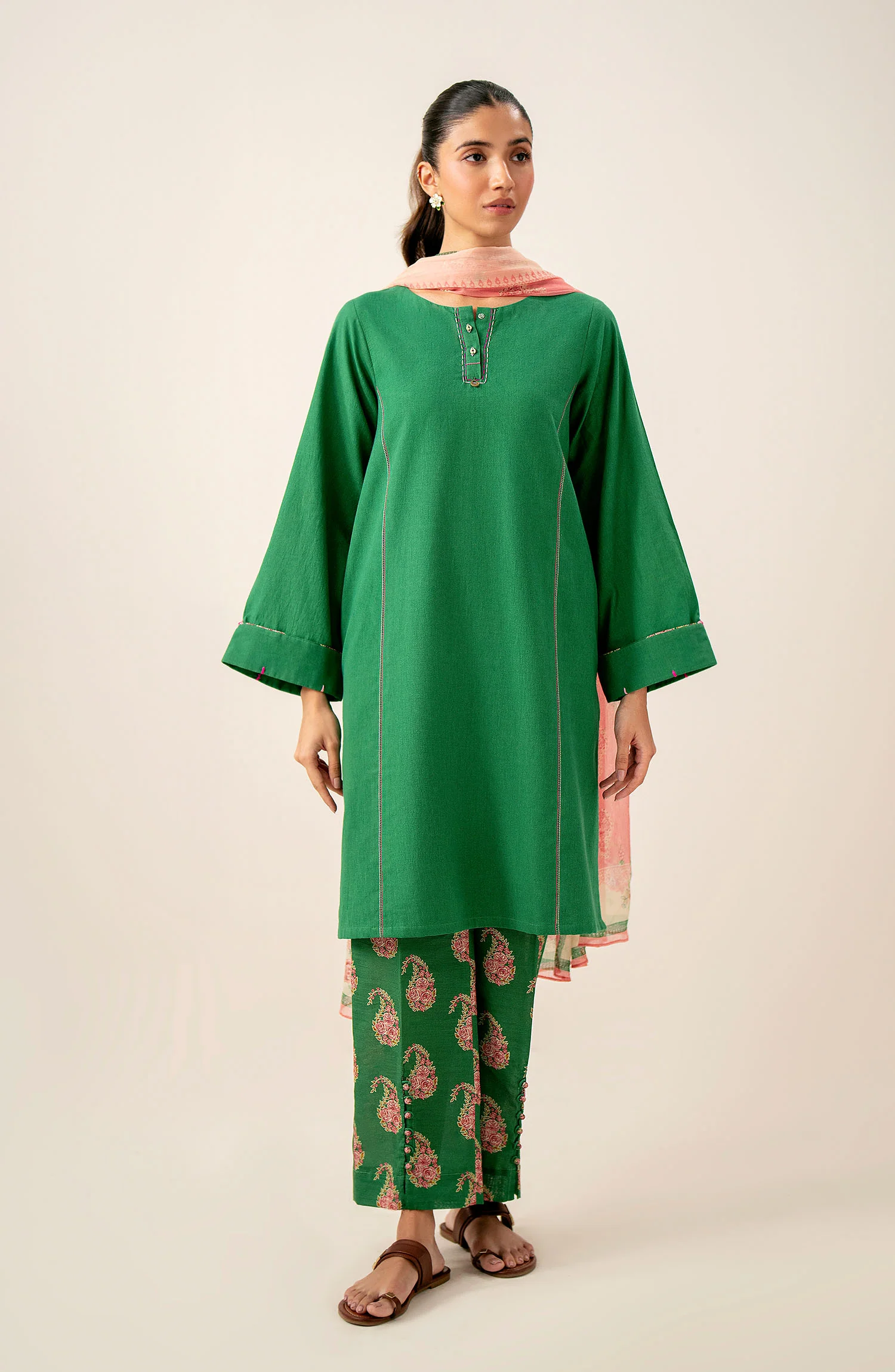 Stitch 3 Piece Dyed Lawn Suit - Image 5