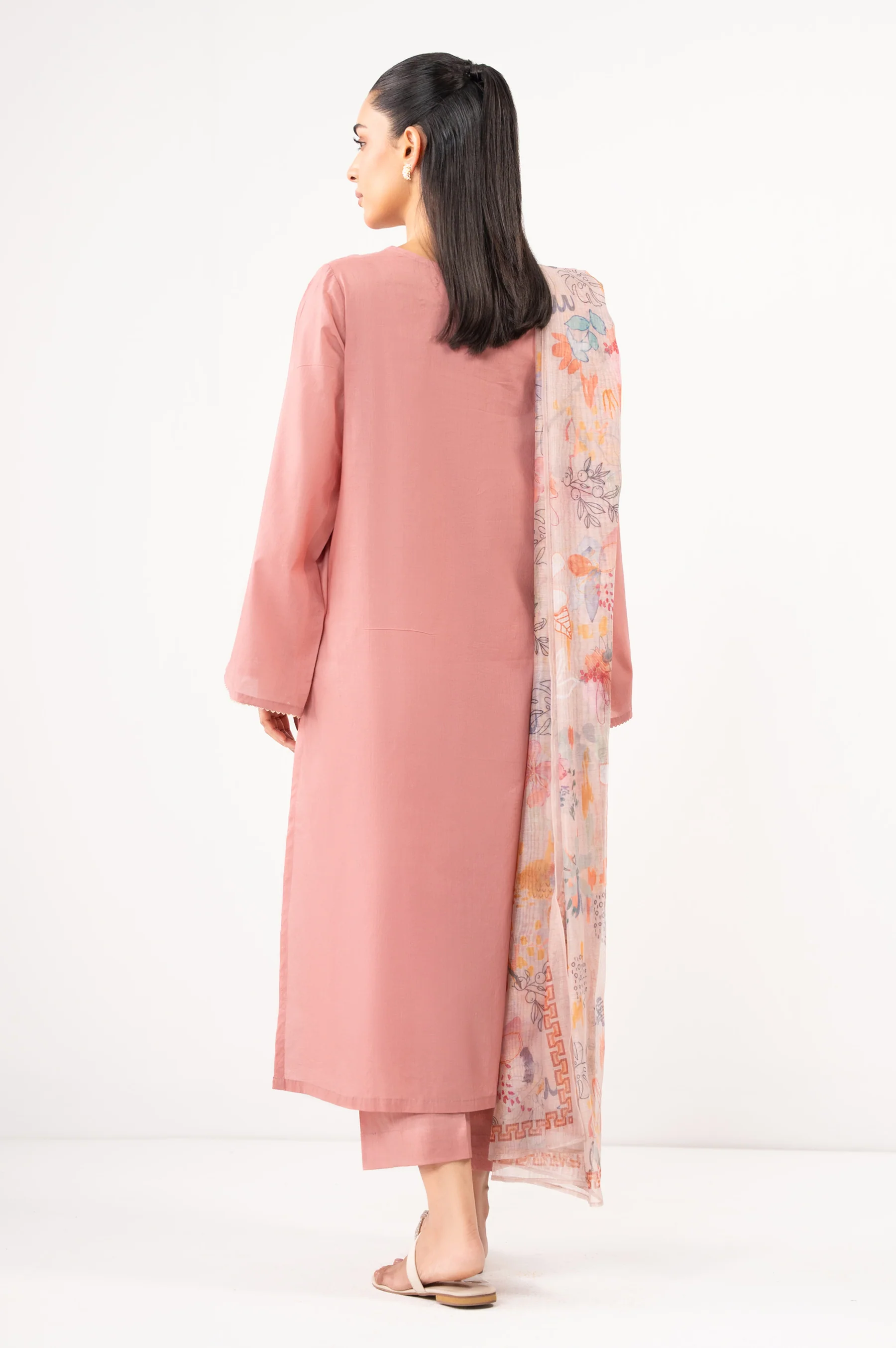 STITCHED EMBROIDERED CAMBRIC SUIT - Image 4