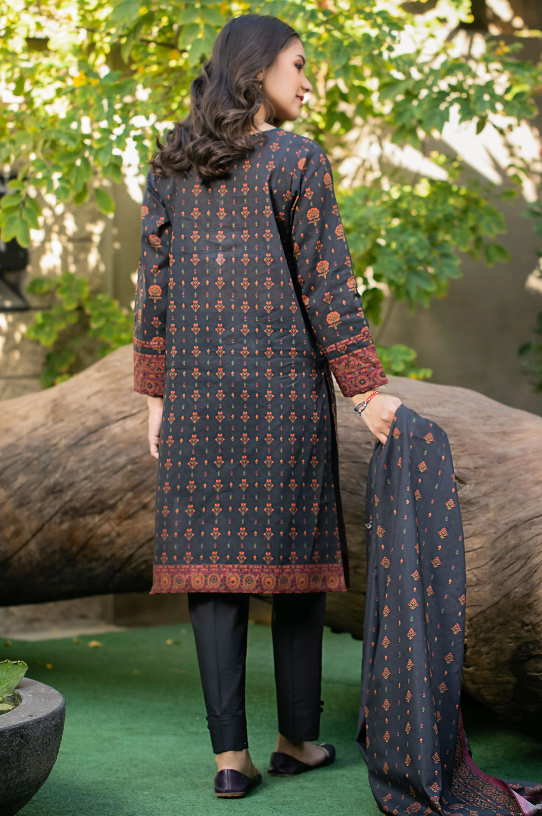 Stitched 3 Piece Embroidered Cambric Suit - Image 2