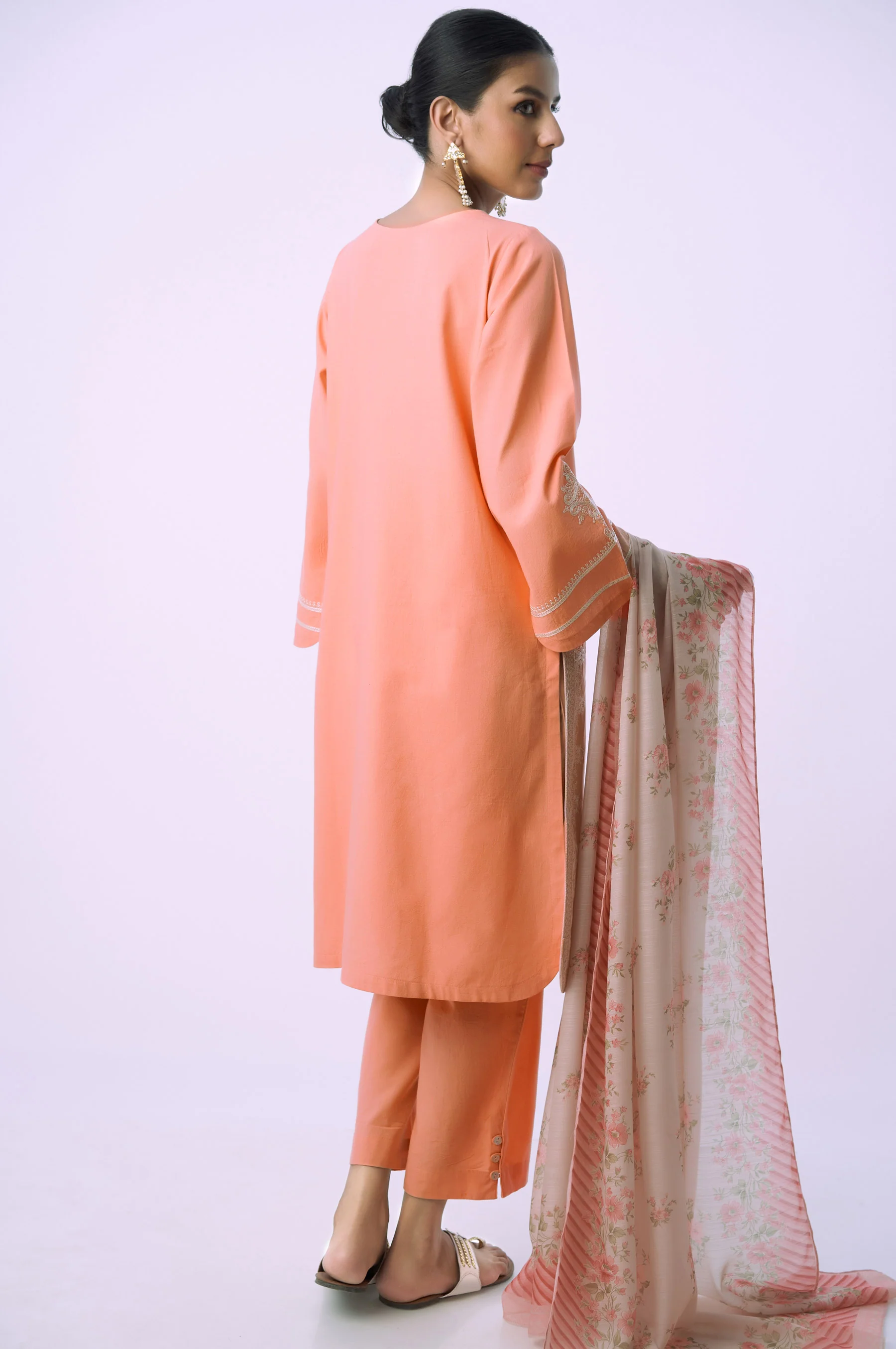 Stitched 3 Piece Embroidered Cambric Suit - Image 5