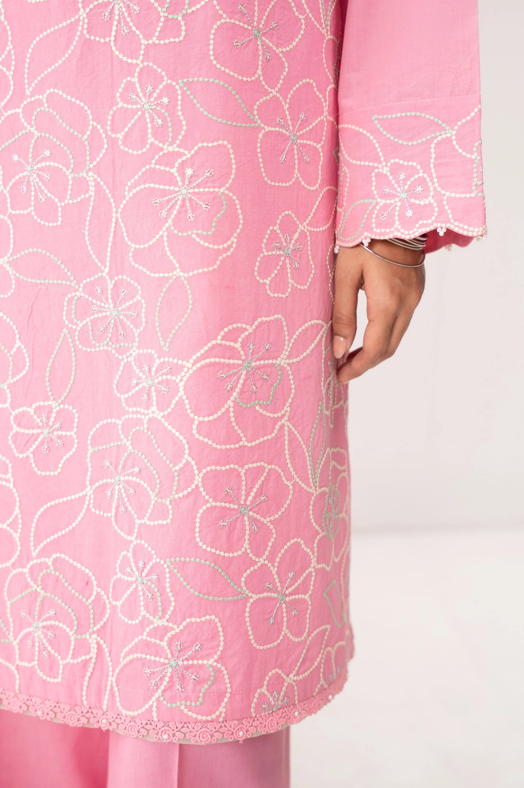 STITCHED EMBROIDERED CAMBRIC SUIT (FACTORY E-OUTLET) - Image 3