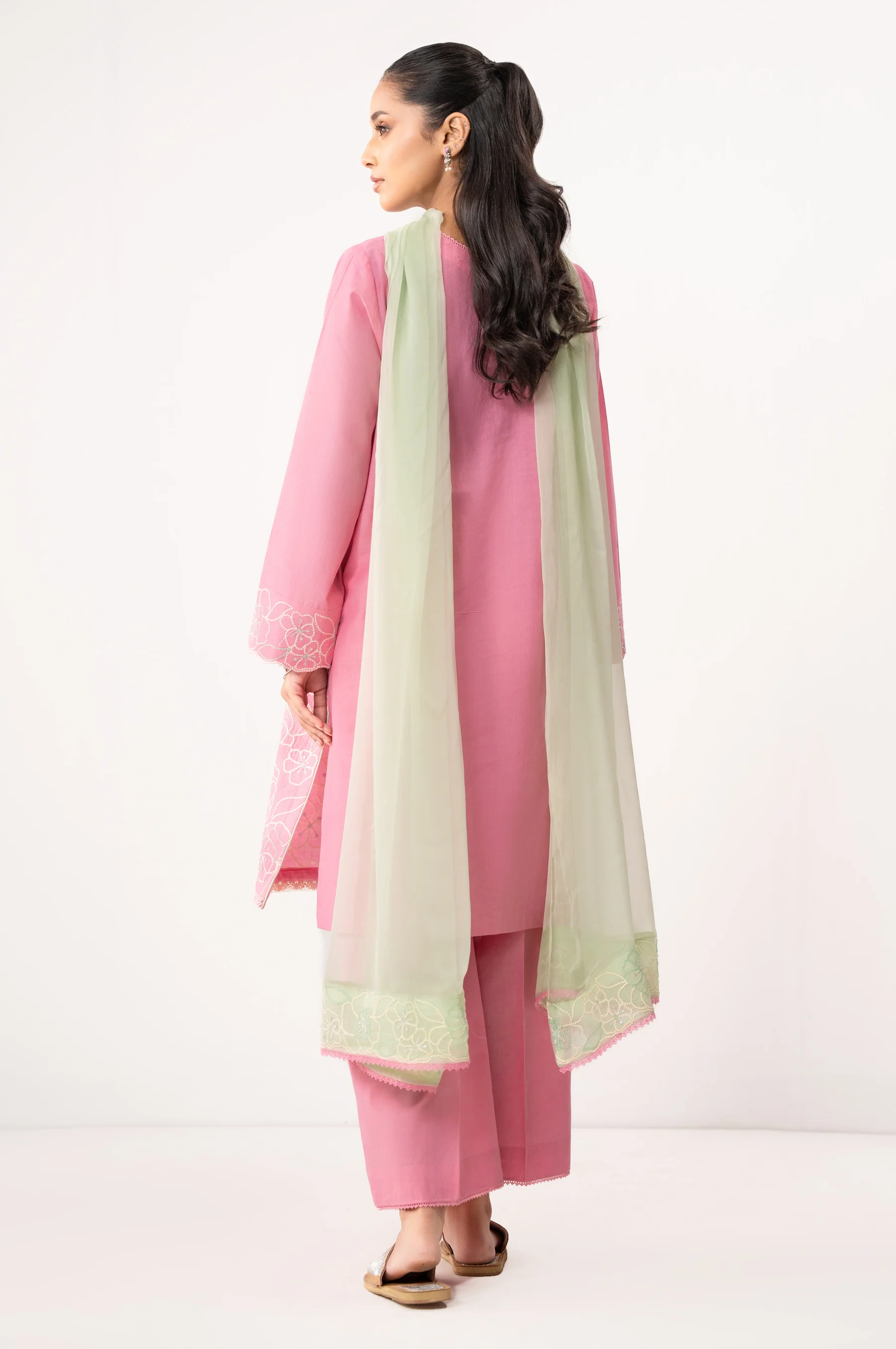 STITCHED EMBROIDERED CAMBRIC SUIT - Image 5