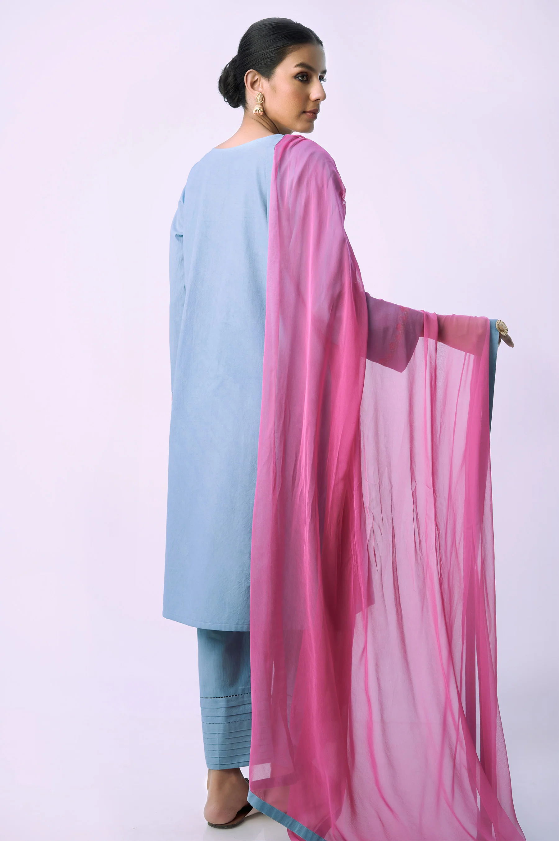Stitched 3 Piece Embroidered Cambric Suit - Image 3