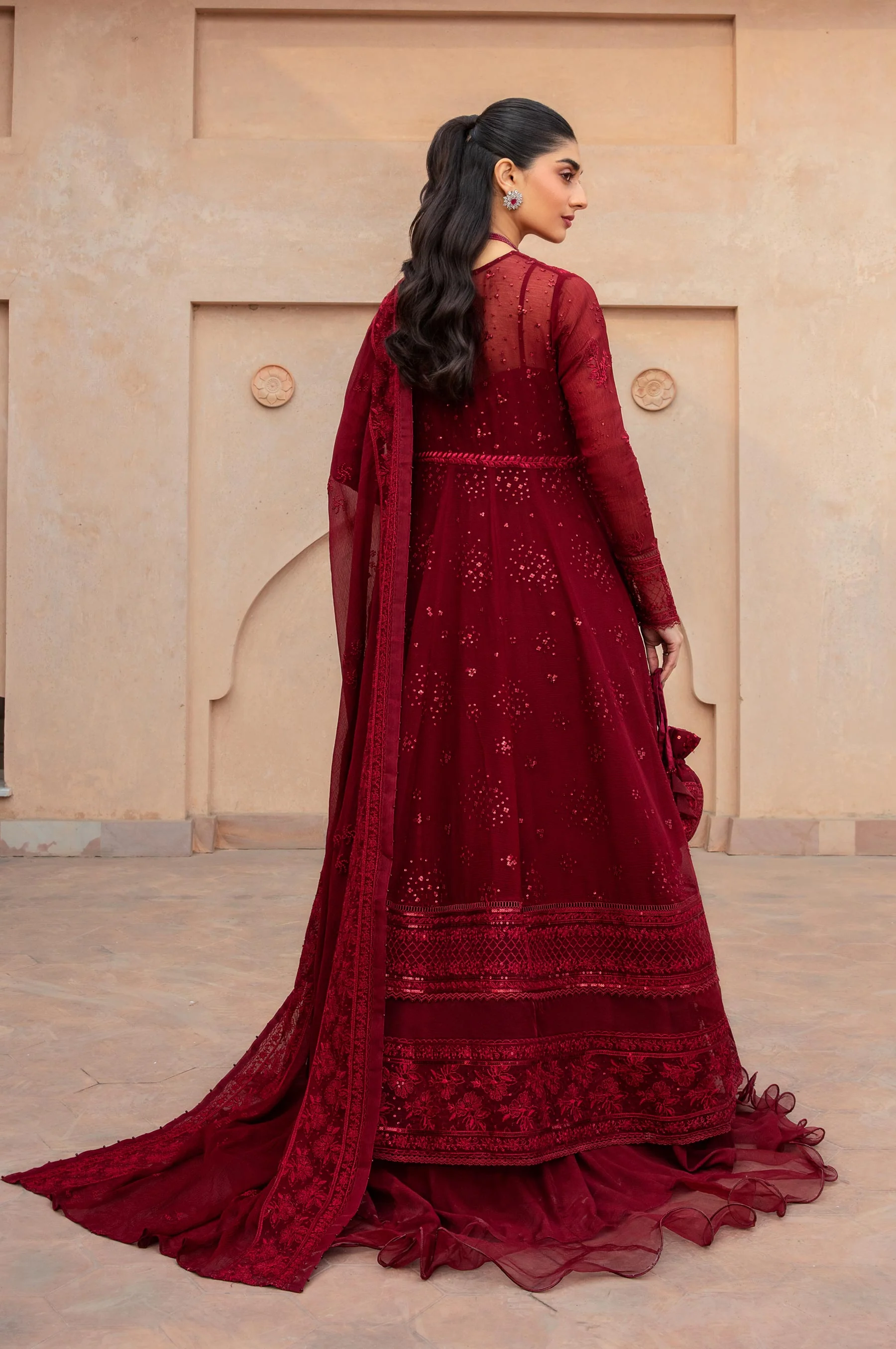 3 Piece Embroidered Chiffon Suit - Image 4