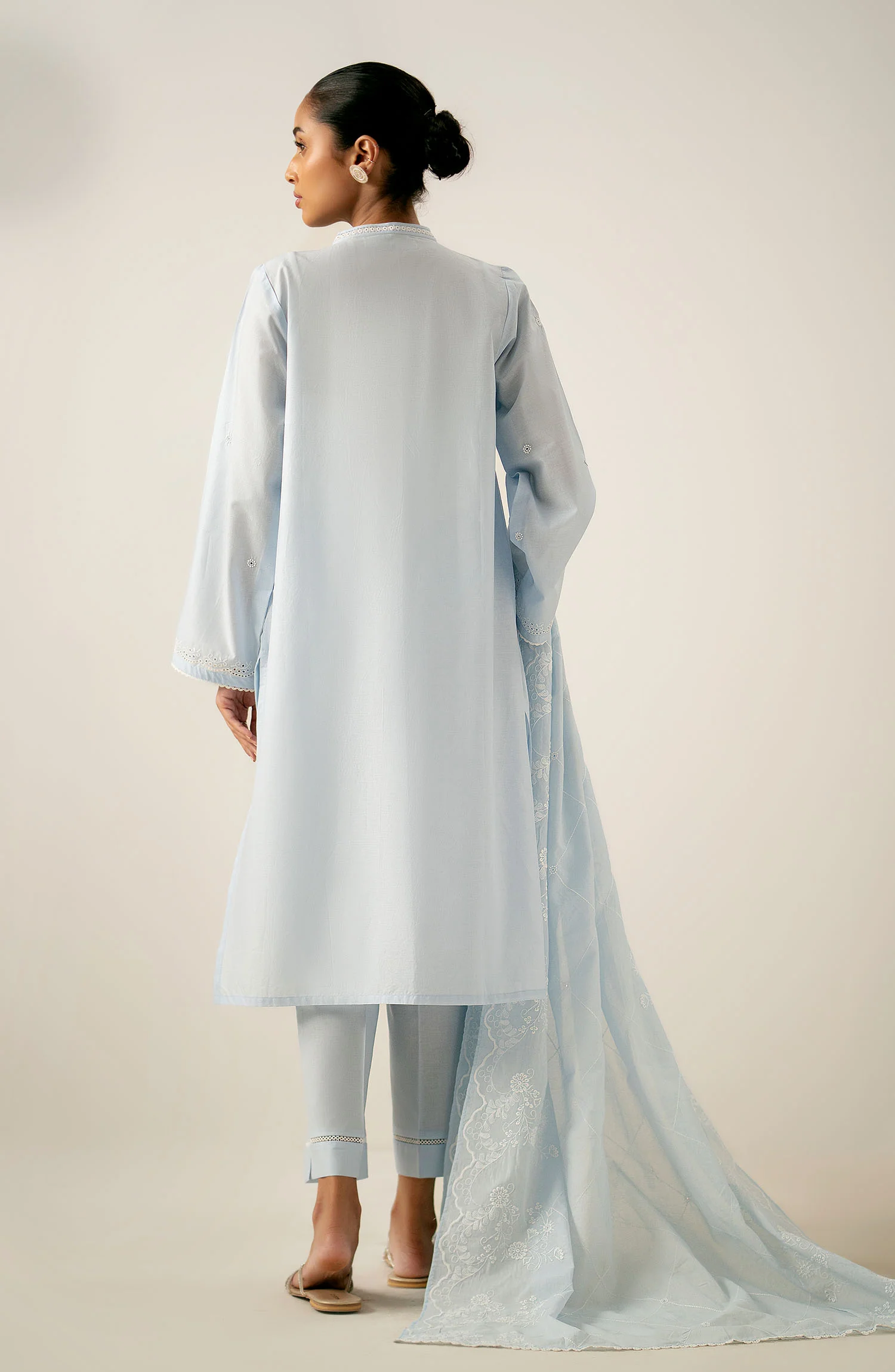 Stitched 3 Piece Embroidered Lawn Chikankari Suit - Image 5